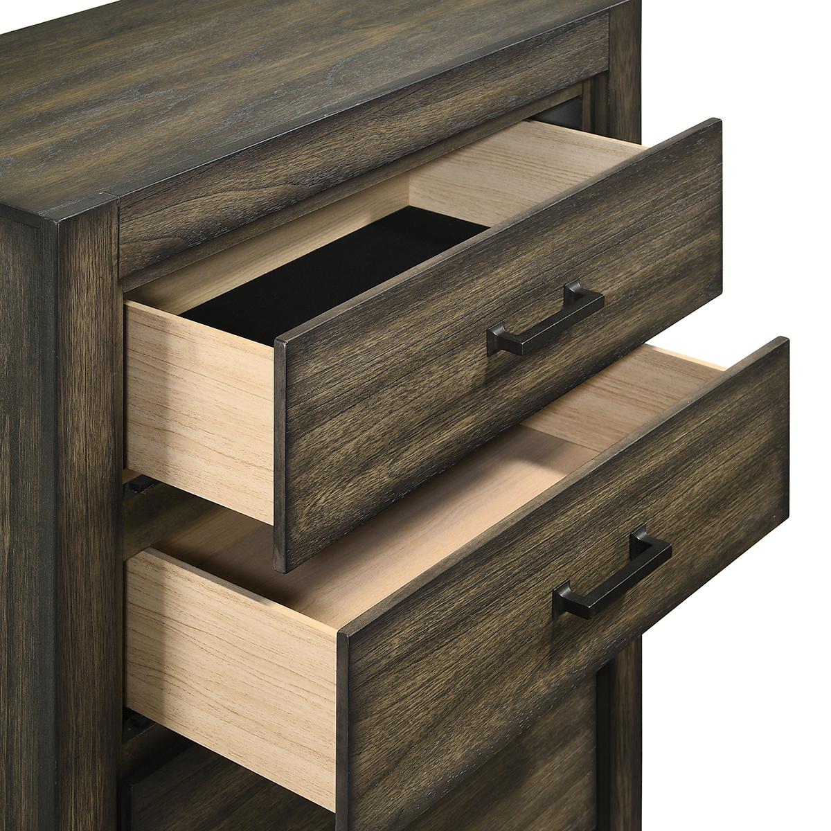 New Classic Furniture Ashland 5 Drawer Chest in Rustic Brown - Image 5