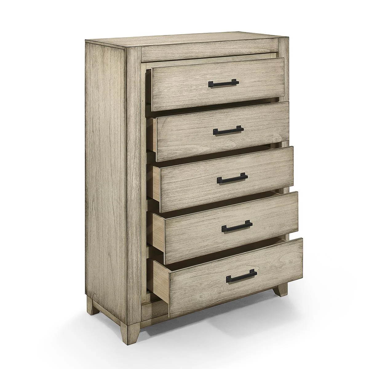 New Classic Furniture Ashland 5 Drawer Chest in Rustic White - Image 3