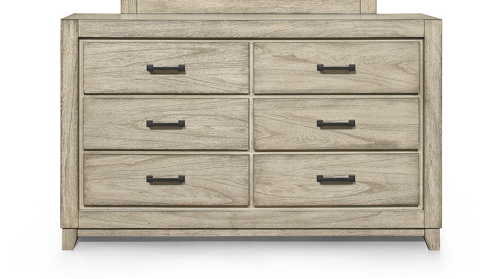 New Classic Furniture Ashland 6 Drawer Dresser in Rustic White - Image 2