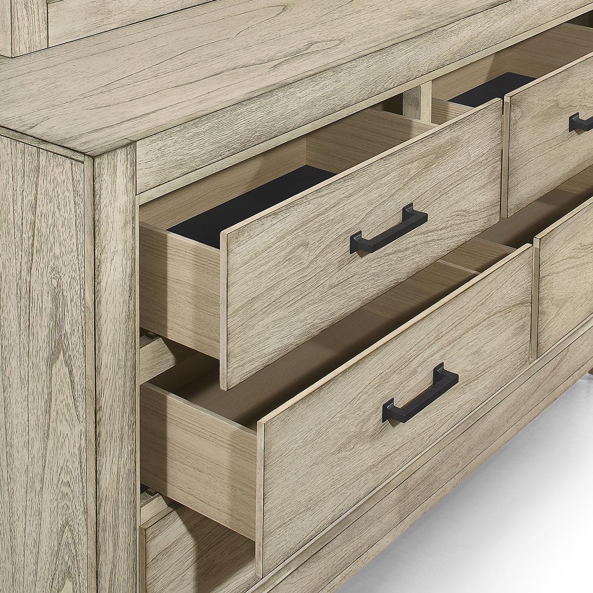 New Classic Furniture Ashland 6 Drawer Dresser in Rustic White - Image 5