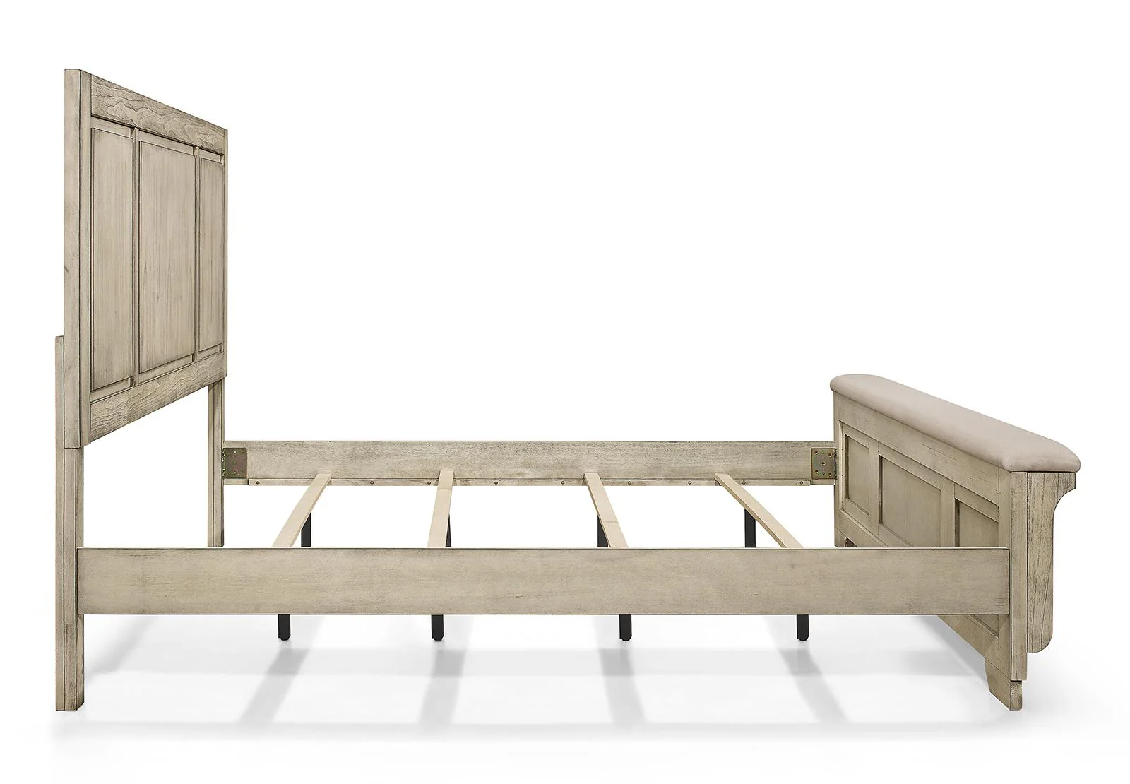 New Classic Furniture Ashland California King Panel Bed in Rustic White - Image 3