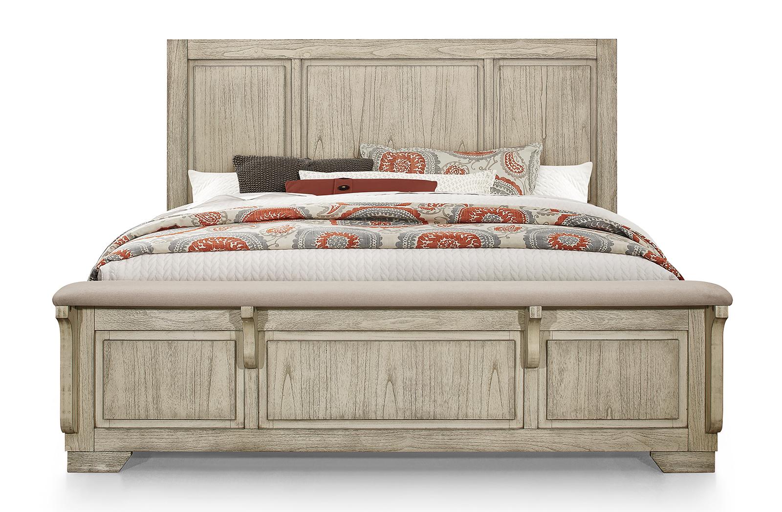New Classic Furniture Ashland Queen Panel Bed in Rustic White - Image 2