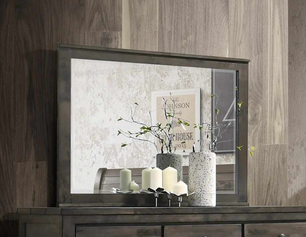 New Classic Furniture Blue Ridge Mirror in Rustic Gray - Image 2