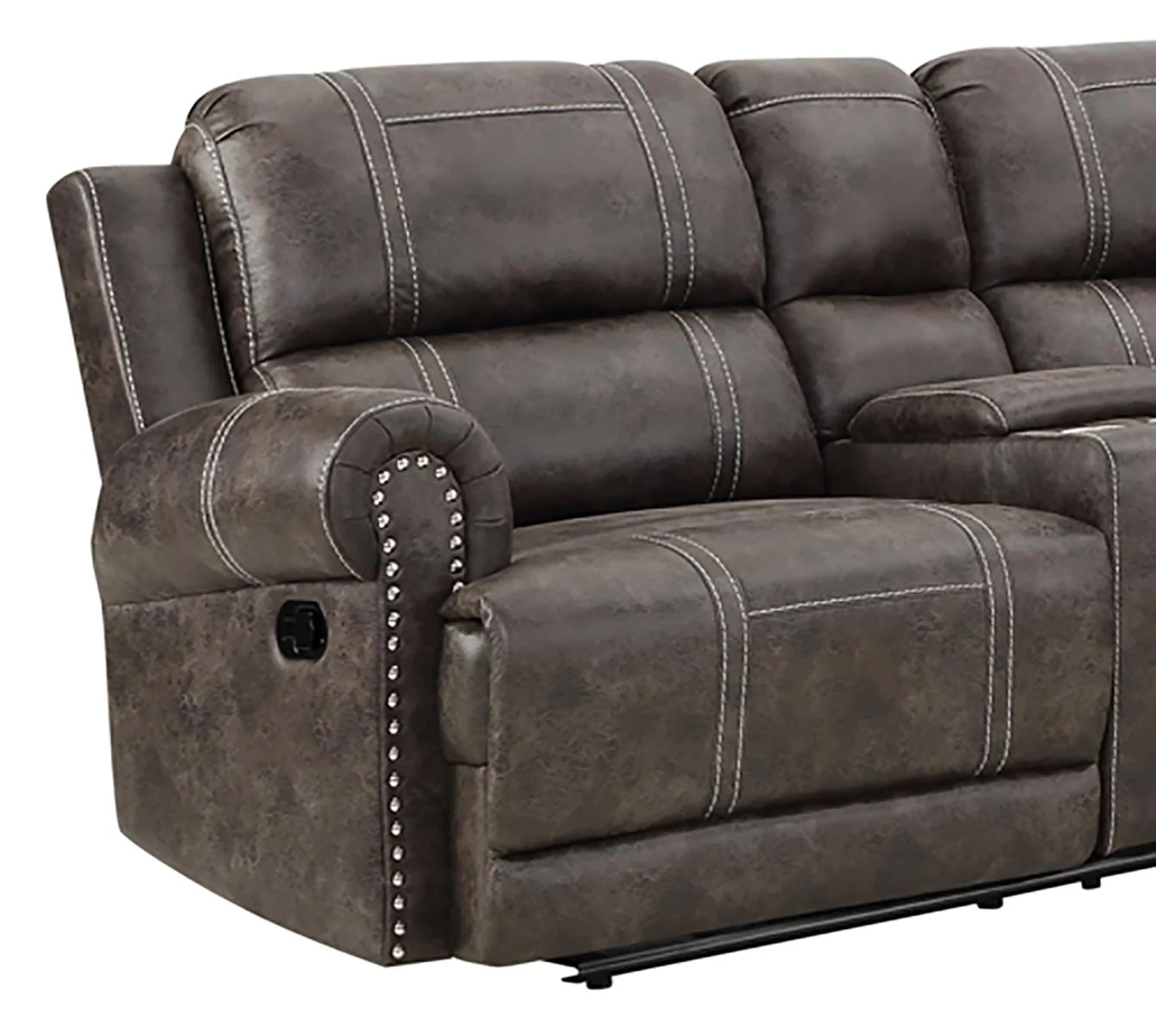 New Classic Furniture Calhoun 3pc Power Reclining Sectional in Walnut - Image 4