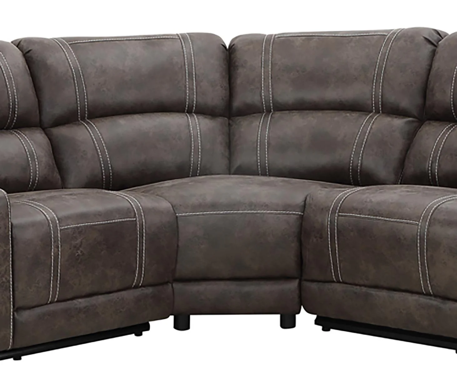New Classic Furniture Calhoun 3pc Reclining Sectional in Walnut - Image 5