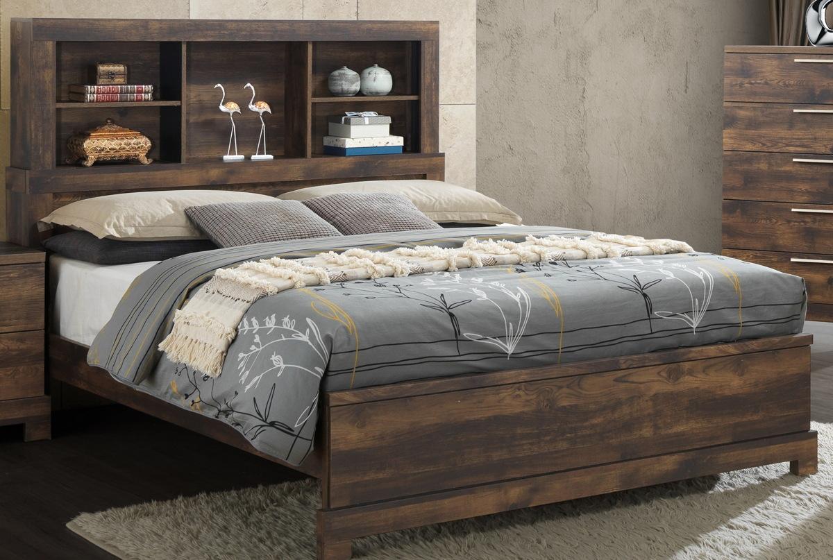 New Classic Furniture Campbell King Bookcase Bed in Ranchero