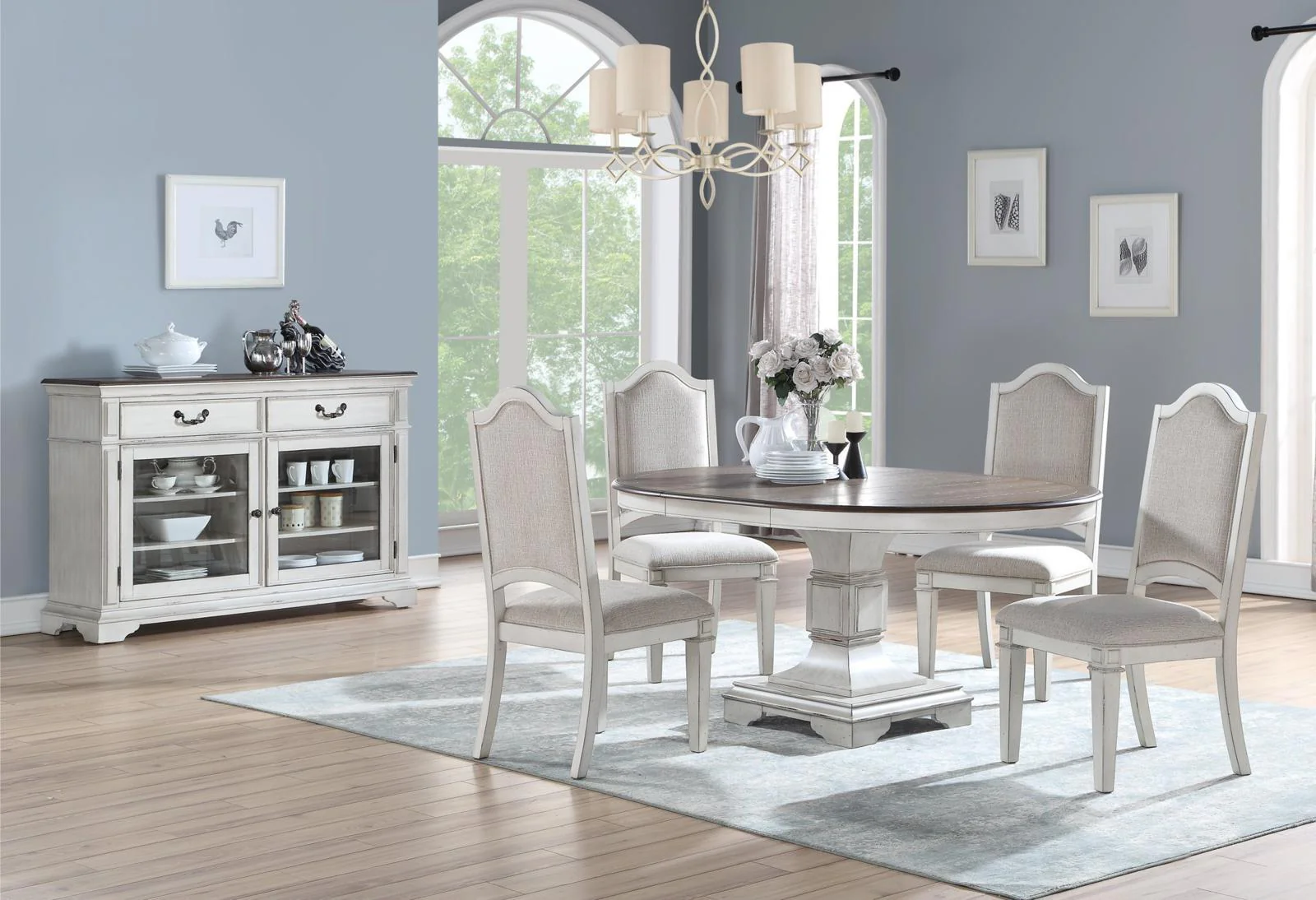 New Classic Furniture Anastasia Side Chair in Antique Bisque (Set of 2) - Image 4