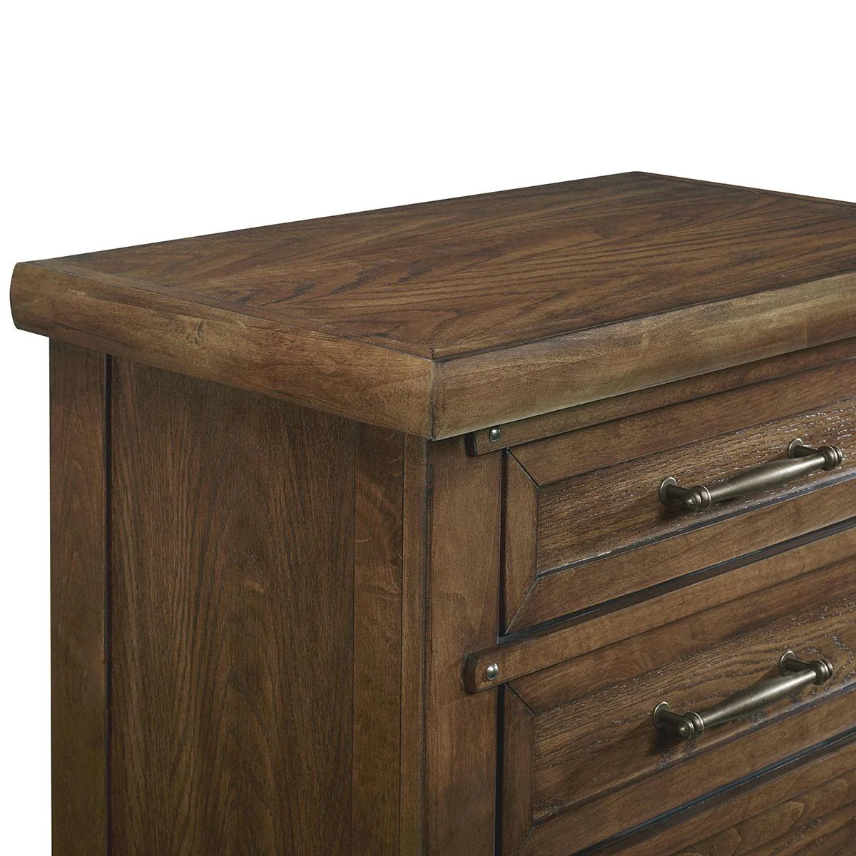 New Classic Furniture Fairfax 3 Drawer Nightstand in Medium Oak - Image 5