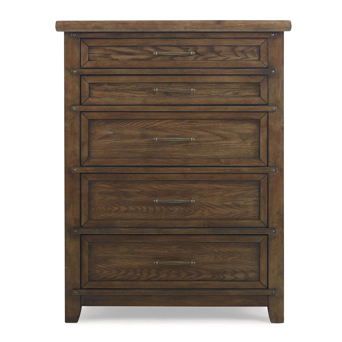 New Classic Furniture Fairfax 5 Drawer Lift Top Chest in Medium Oak - Image 2