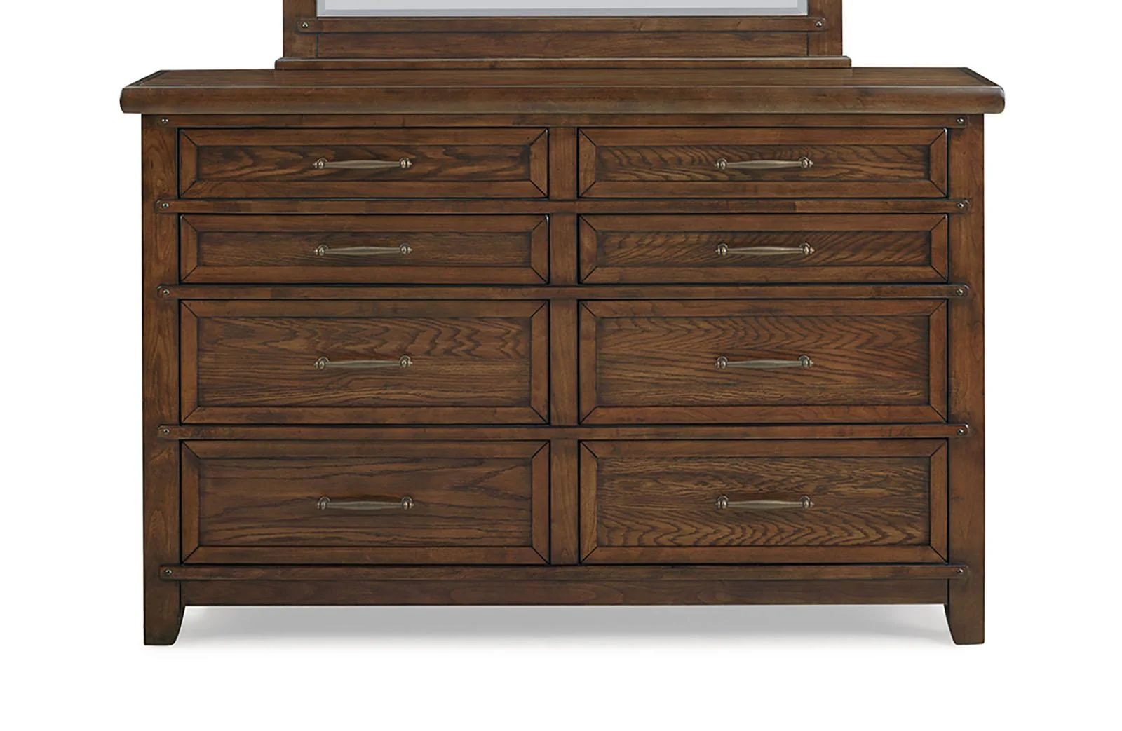 New Classic Furniture Fairfax 8 Drawer Dresser in Medium Oak - Image 2