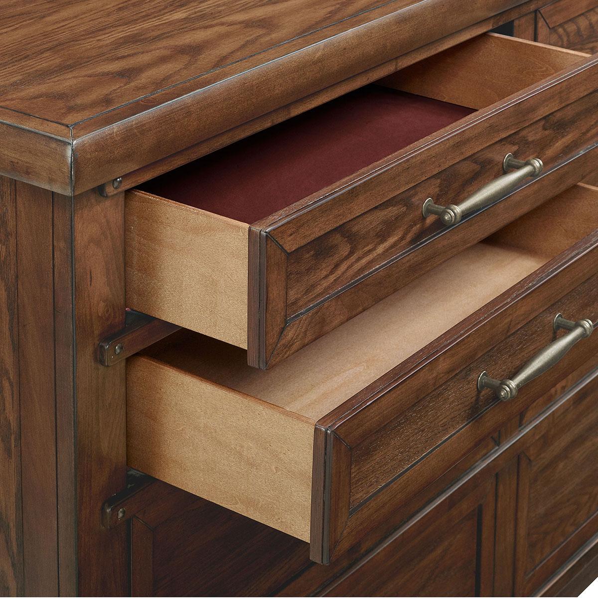 New Classic Furniture Fairfax 8 Drawer Dresser in Medium Oak - Image 5