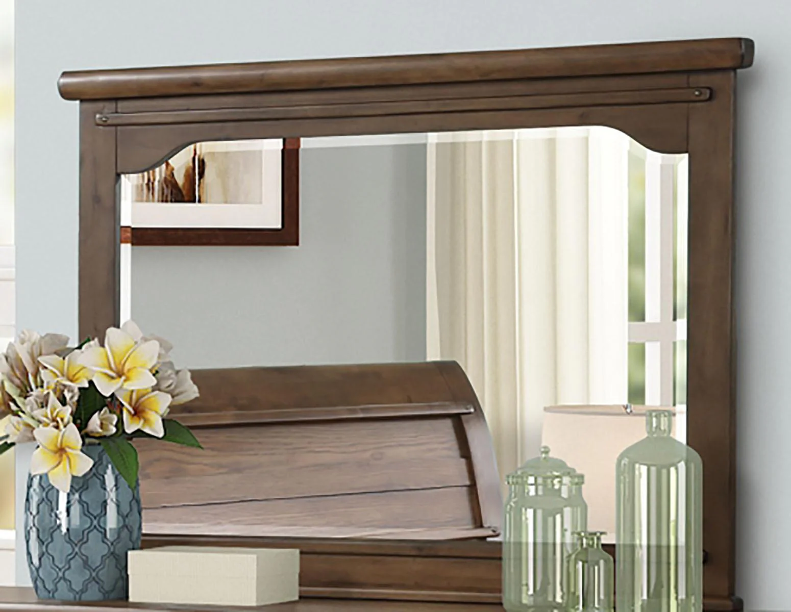 New Classic Furniture Fairfax Mirror in Medium Oak - Image 5