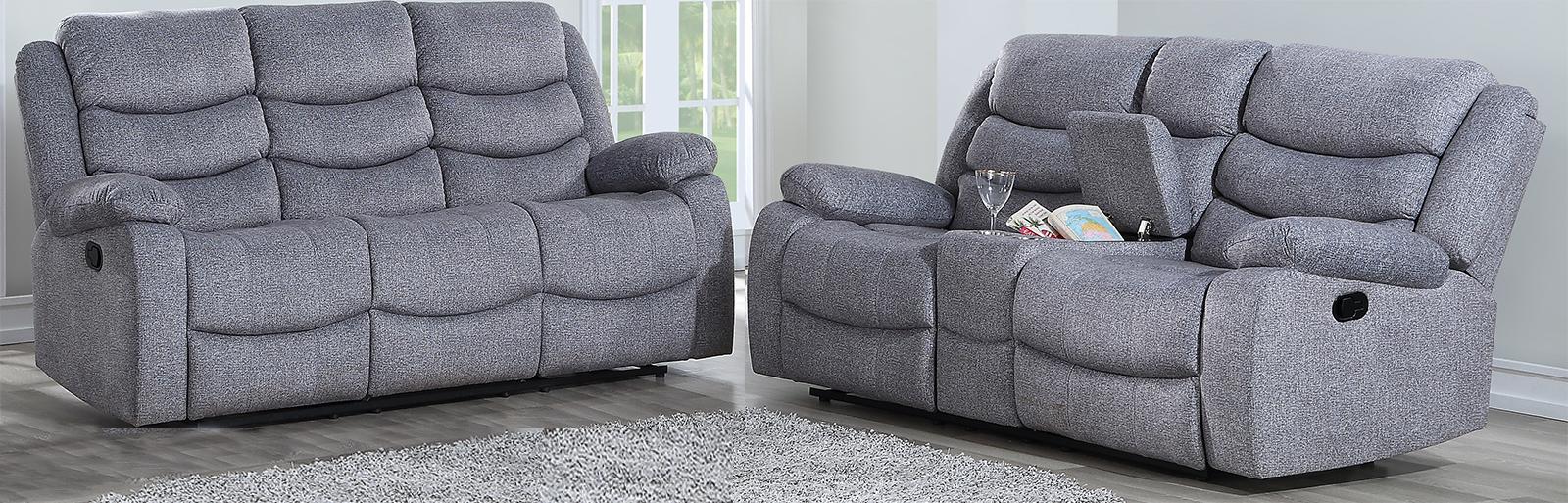 New Classic Furniture Granada Dual Recliner Sofa in Gray - Image 2