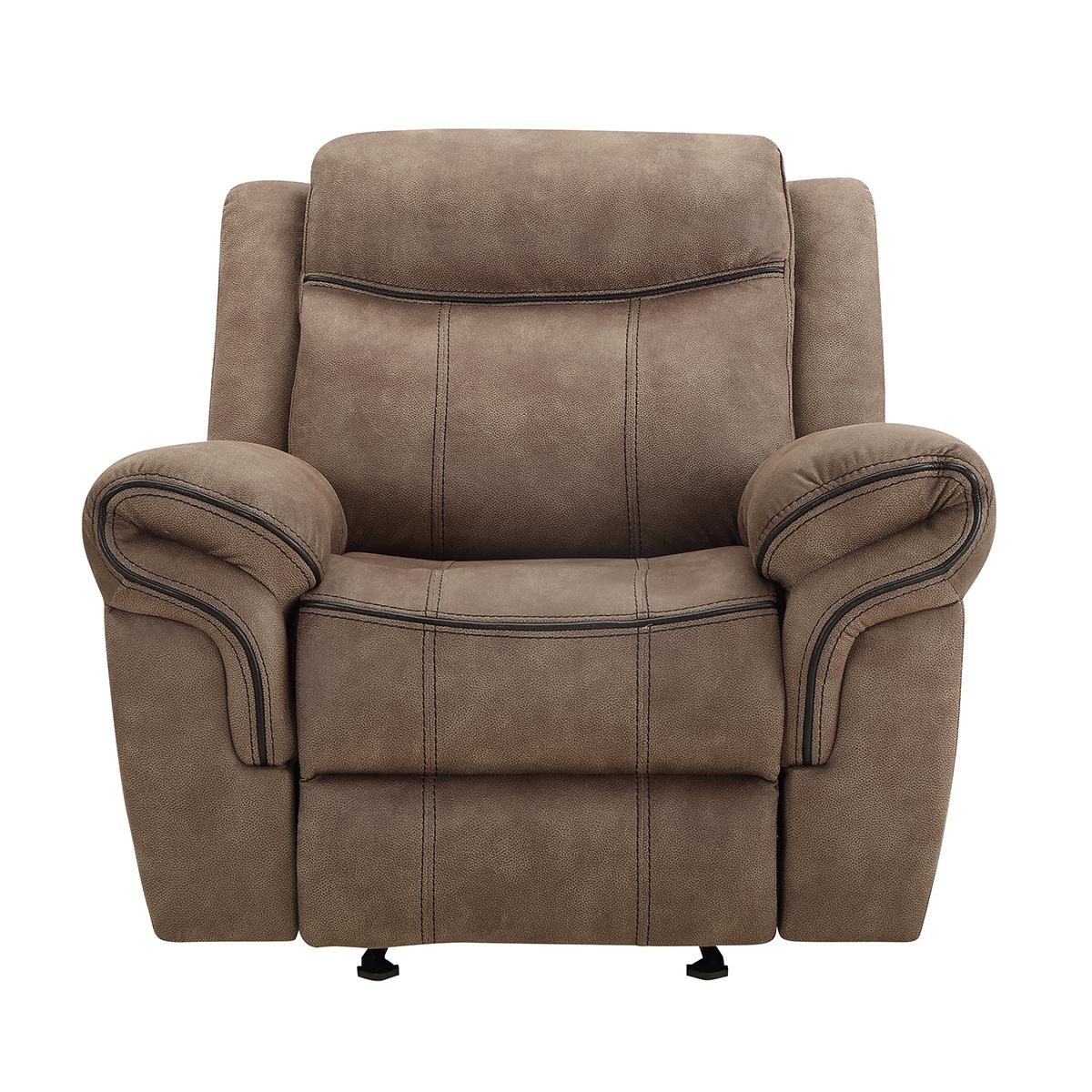 New Classic Furniture Harley Glider Recliner with Power Footrest in Light Brown - Image 2