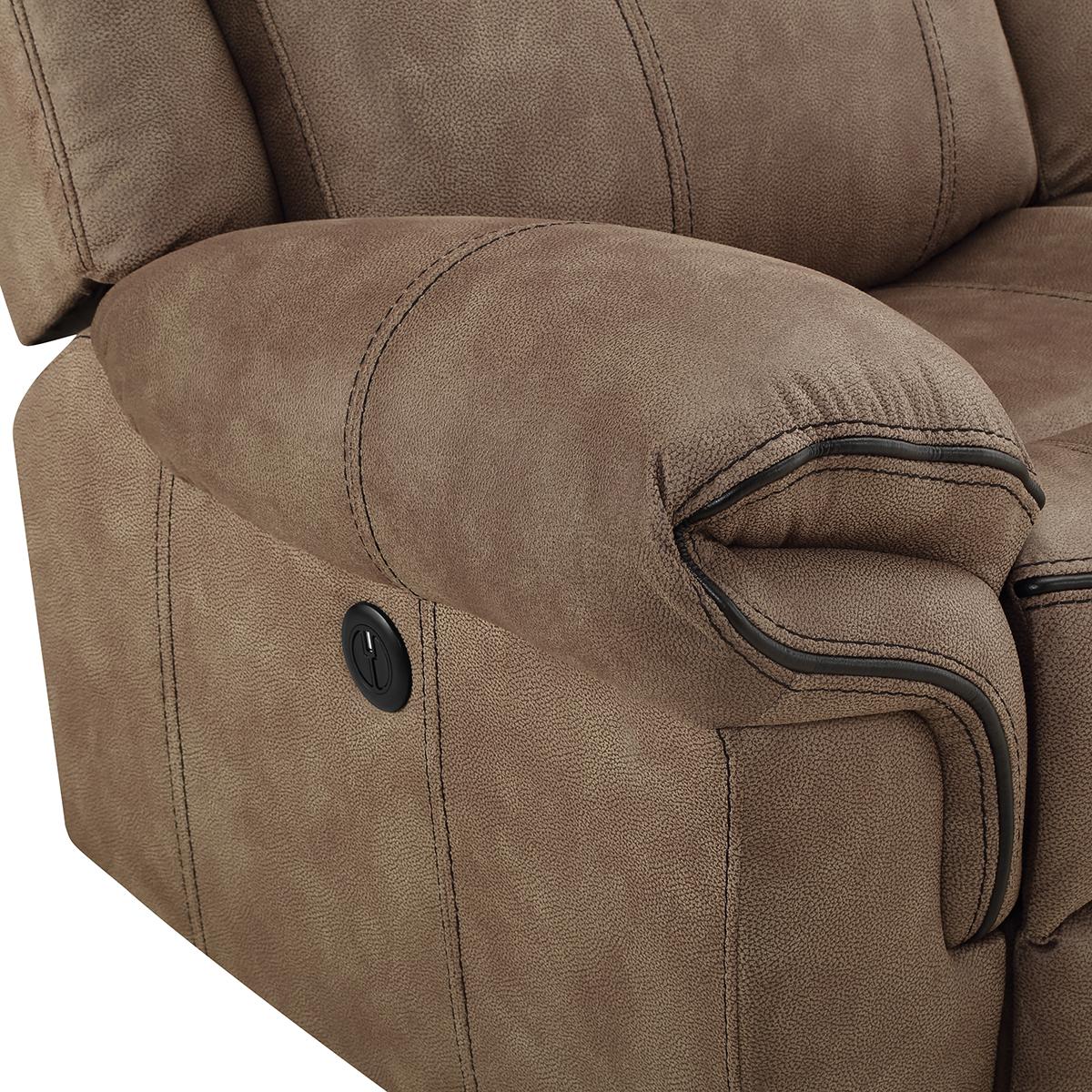 New Classic Furniture Harley Glider Recliner with Power Footrest in Light Brown - Image 4