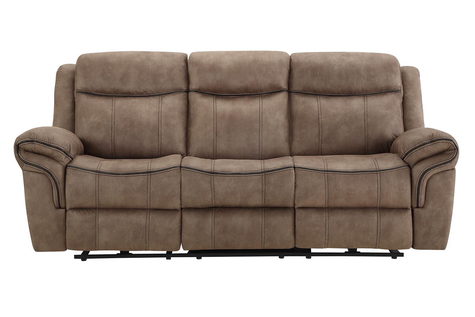 New Classic Furniture Harley Sofa with Dual Recliner in Light Brown - Image 2