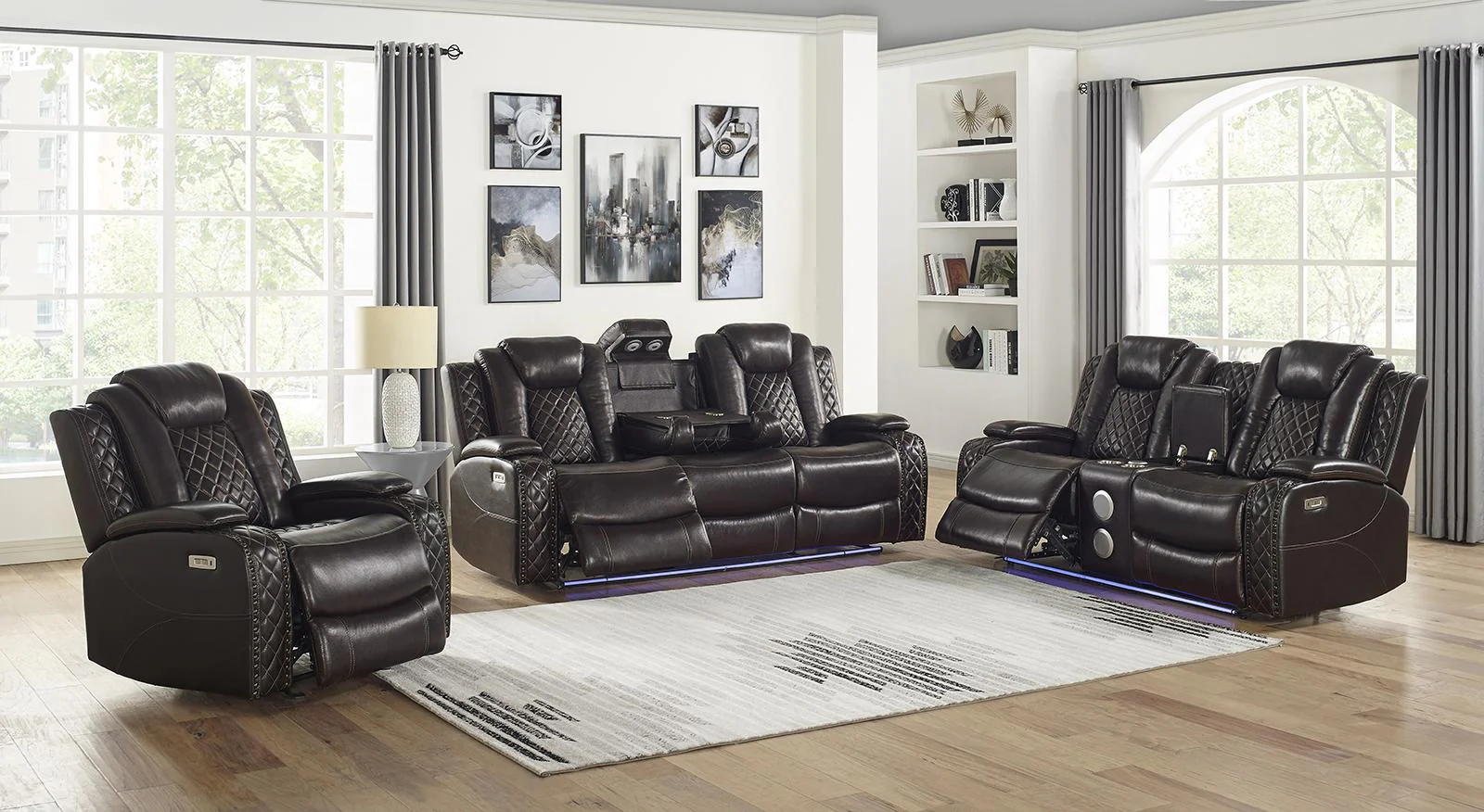 New Classic Furniture Joshua Glider Recliner in Dark Brown - Image 3