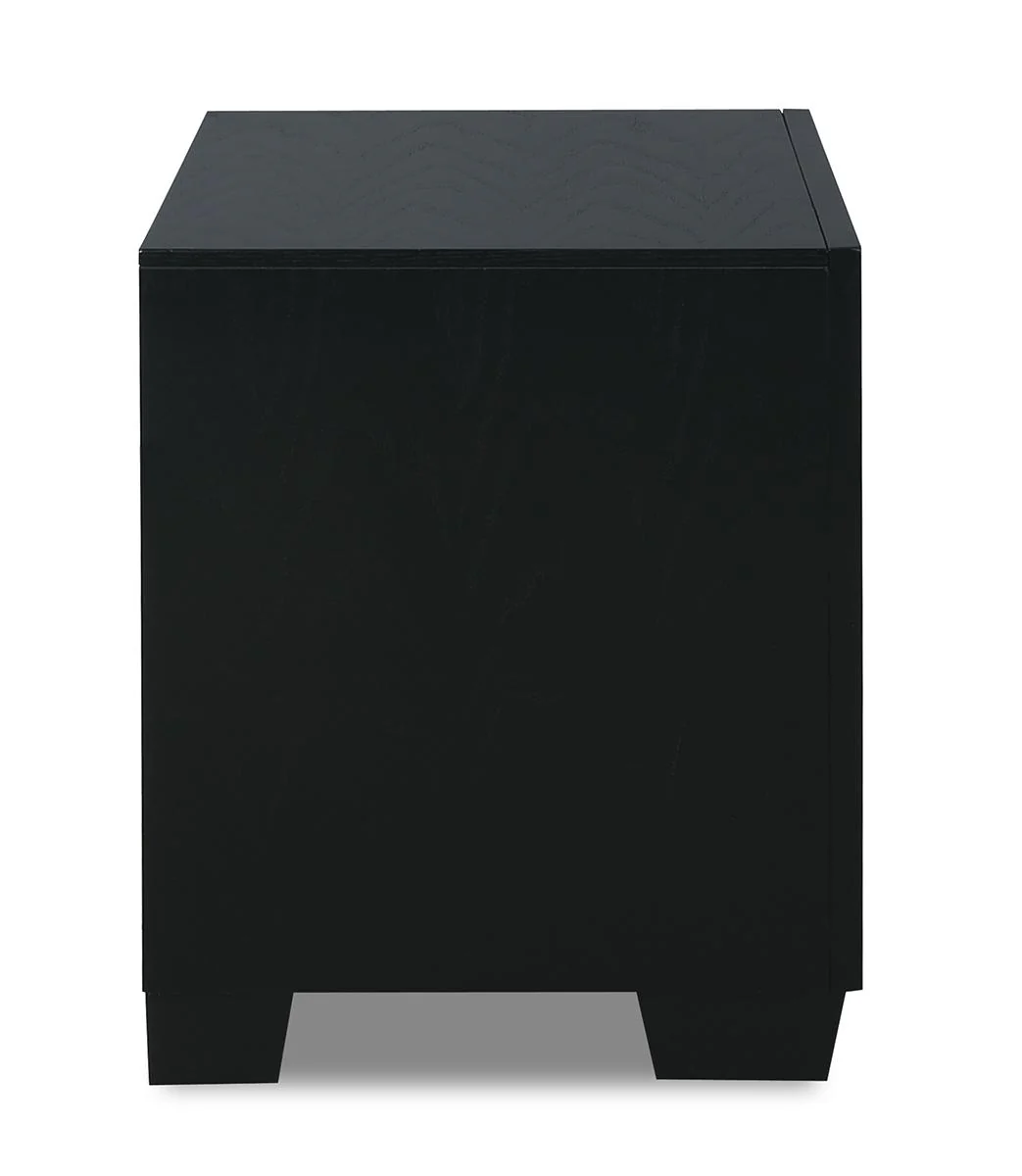 New Classic Furniture Luxor 2 Drawer Nightstand in Black/Silver - Image 5