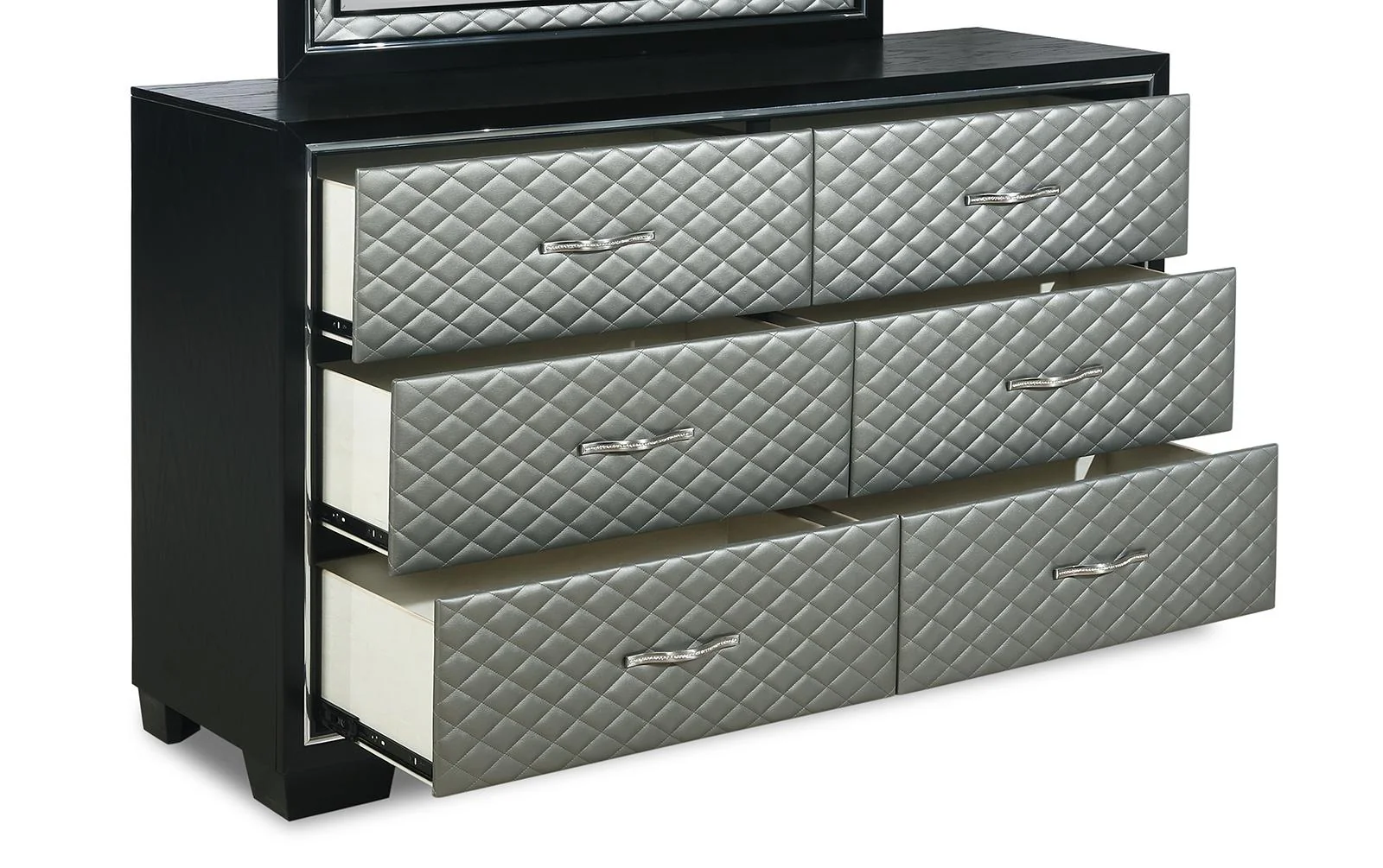 New Classic Furniture Luxor 6 Drawer Dresser in Black/Silver - Image 3