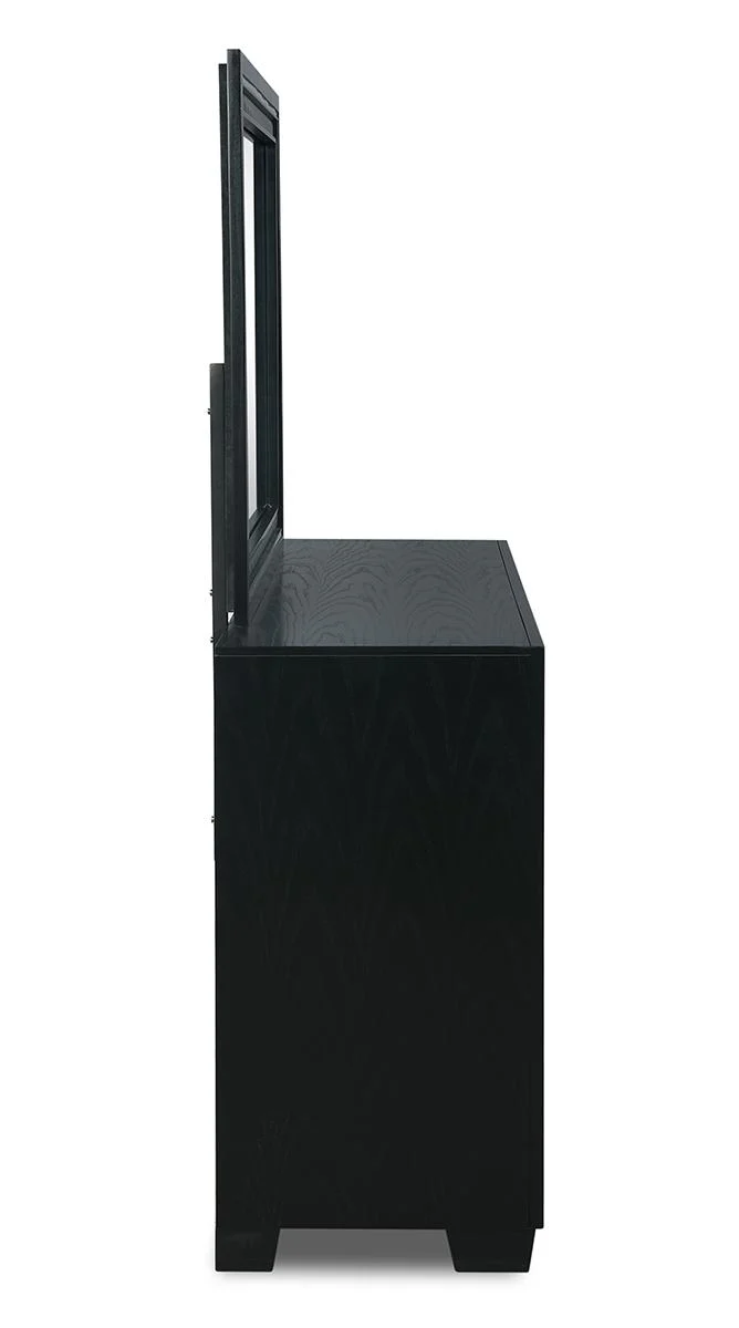 New Classic Furniture Luxor 6 Drawer Dresser in Black/Silver - Image 4