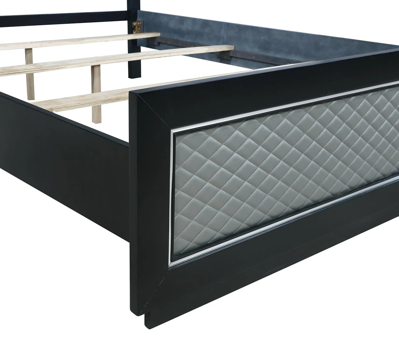 New Classic Furniture Luxor Full Panel Bed in Black/Silver - Image 4