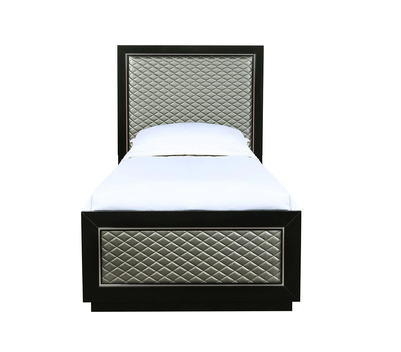 New Classic Furniture Luxor Twin Panel Bed in Black/Silver - Image 2