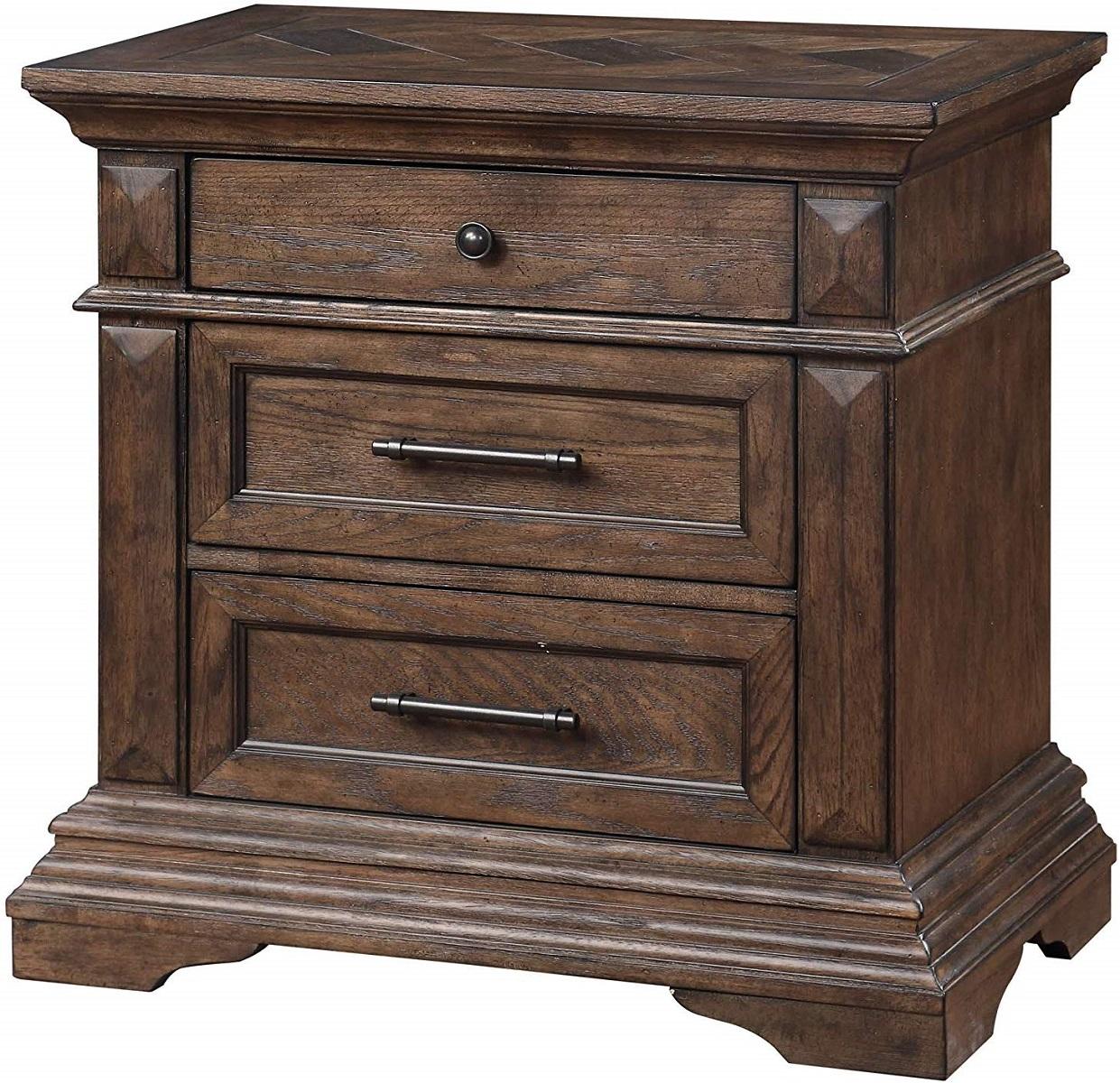 New Classic Furniture Mar Vista 3 Drawer Nightstand in Brushed Walnut - Image 2