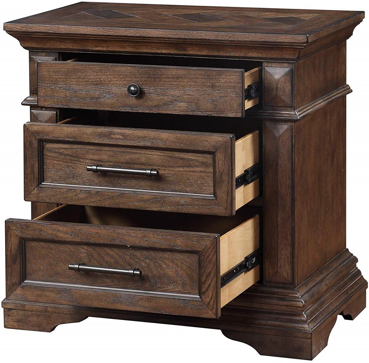 New Classic Furniture Mar Vista 3 Drawer Nightstand in Brushed Walnut - Image 3
