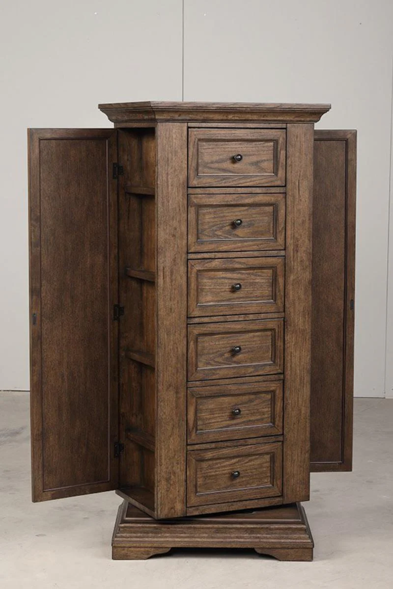 New Classic Furniture Mar Vista Swivel Lingerie Chest w/Mirror in Brushed Walnut - Image 3