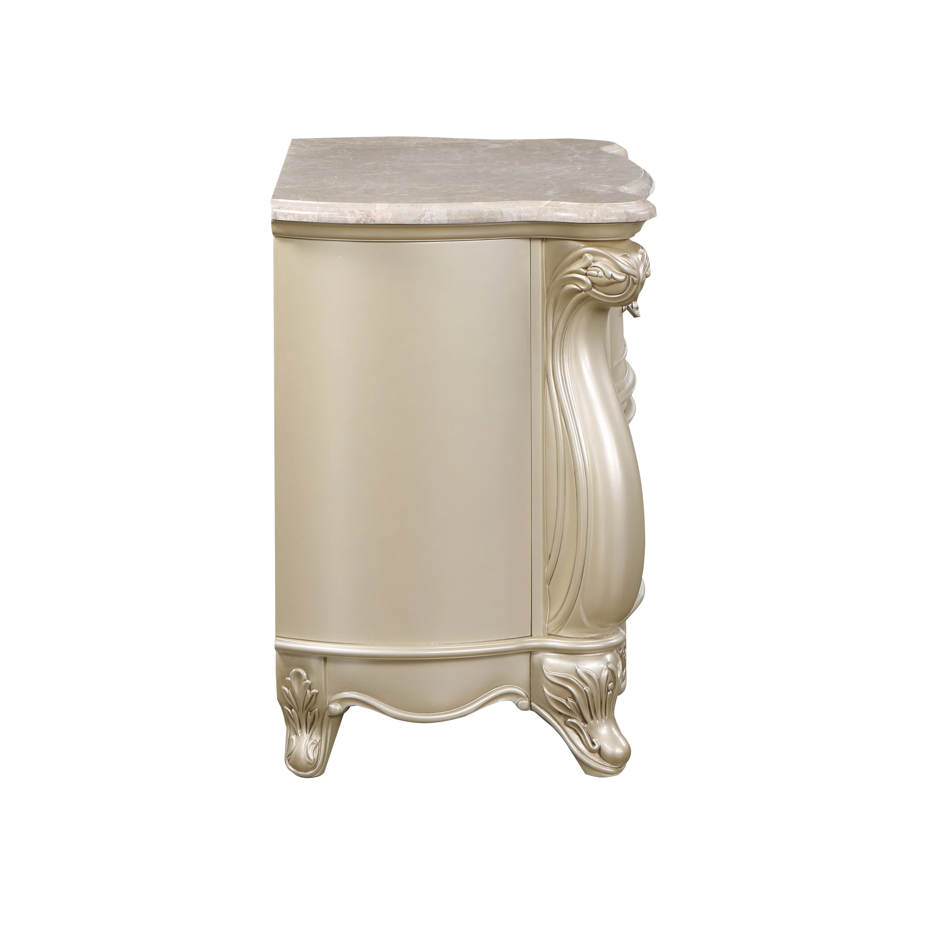 Monique Nightstand W/Marble Top-Champagne - Image 3