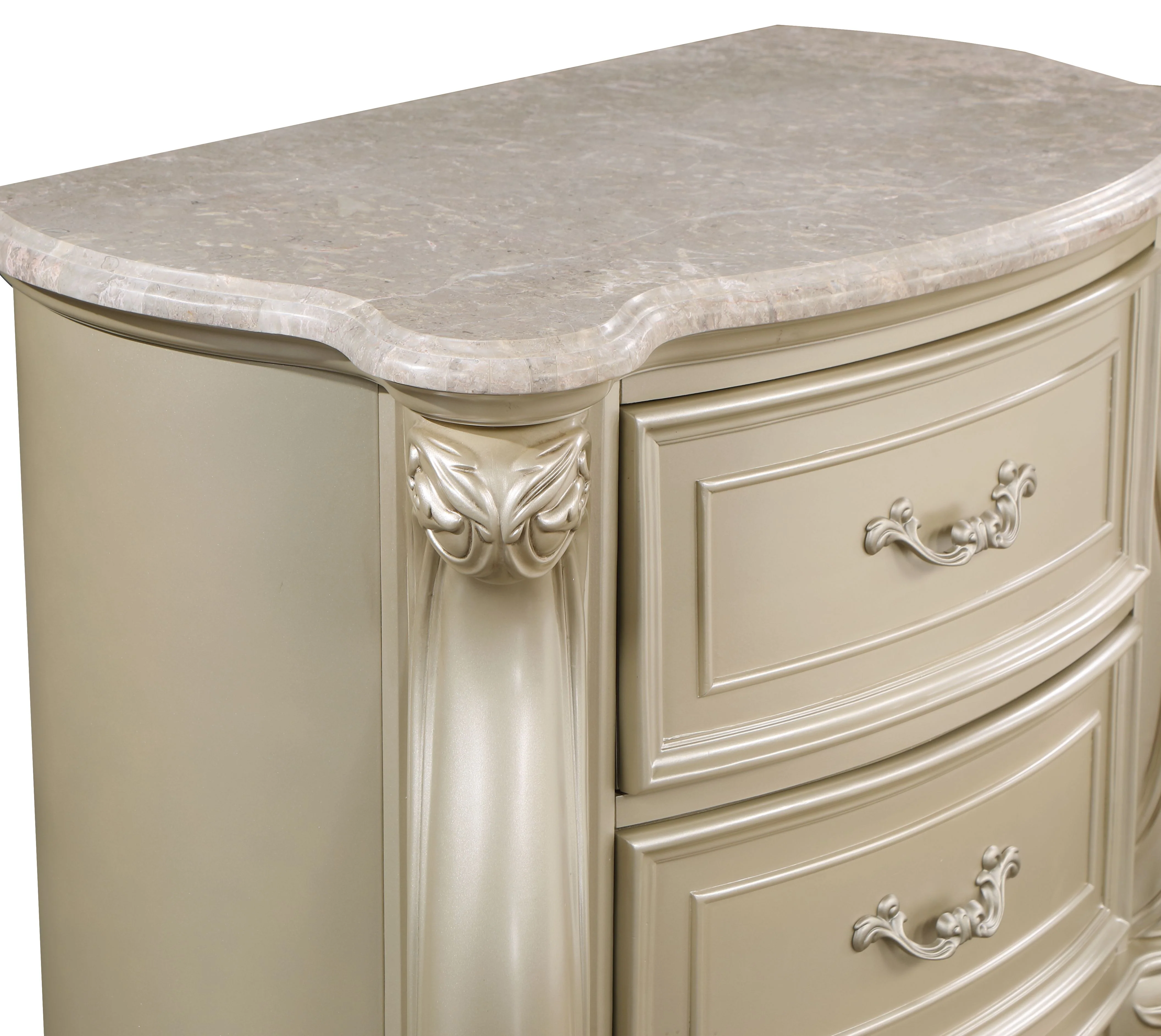 Monique Nightstand W/Marble Top-Champagne - Image 6