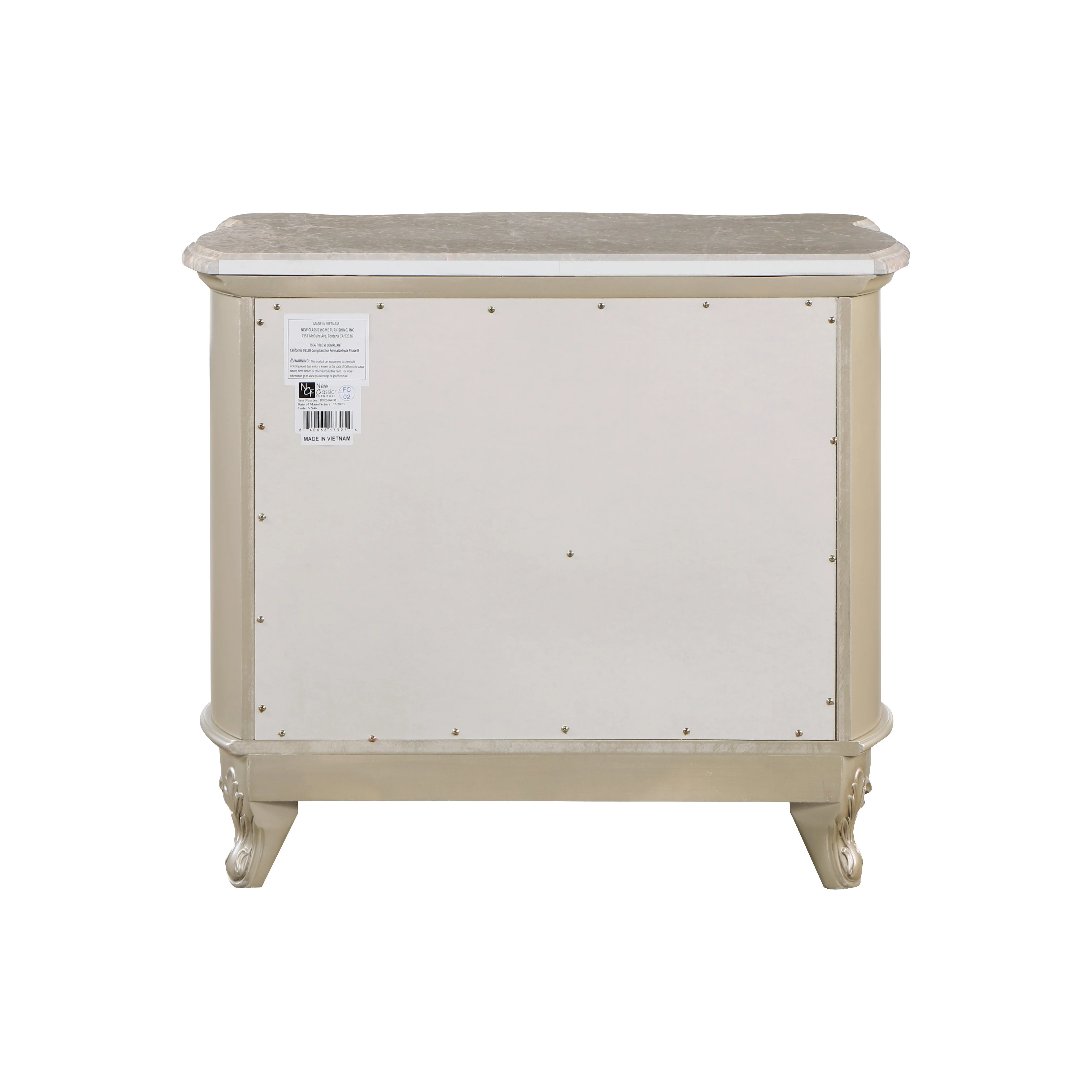 Monique Nightstand W/Marble Top-Champagne - Image 7