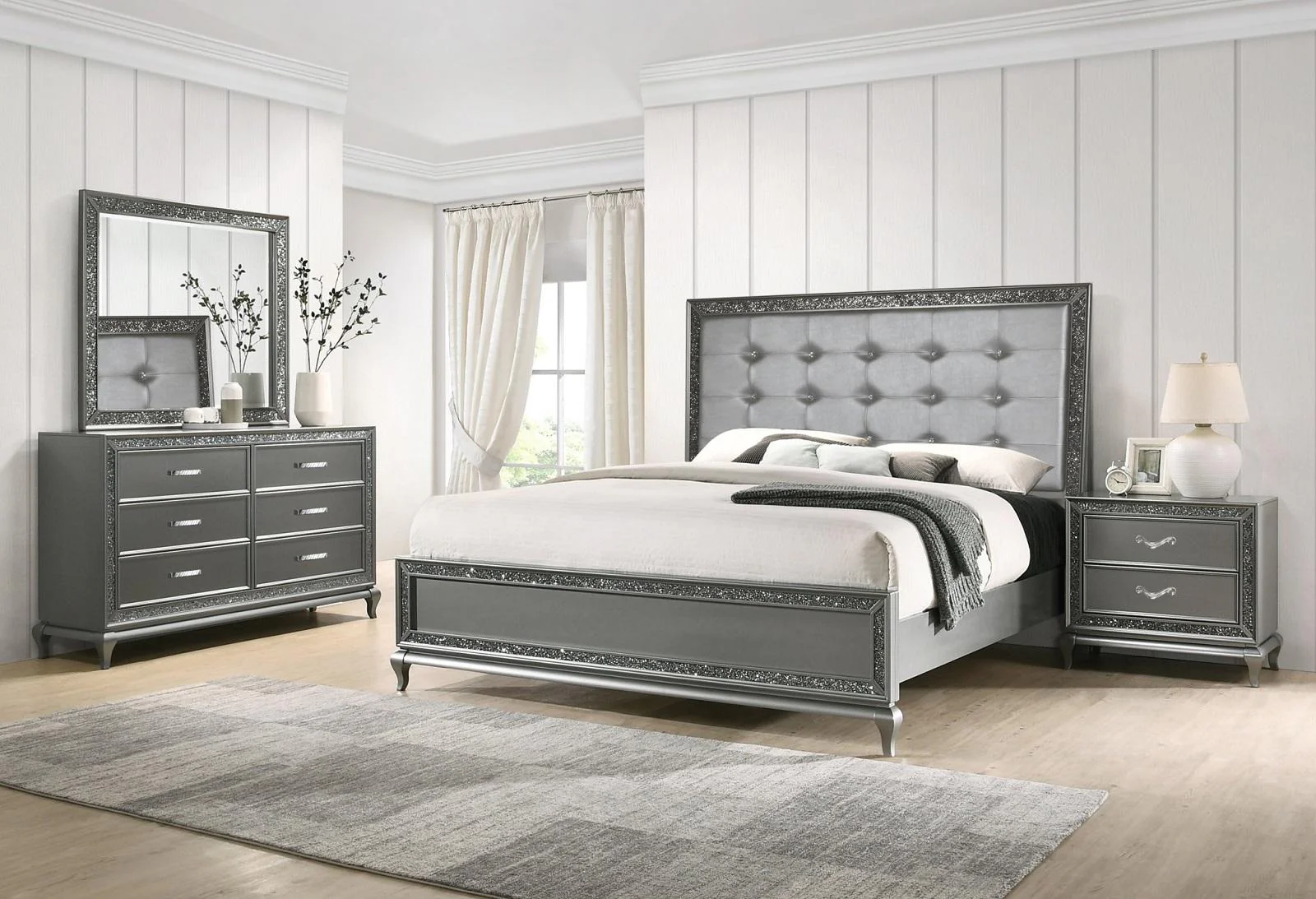 New Classic Furniture Park Imperial 2 Drawer Nightstand in Pewter - Image 2