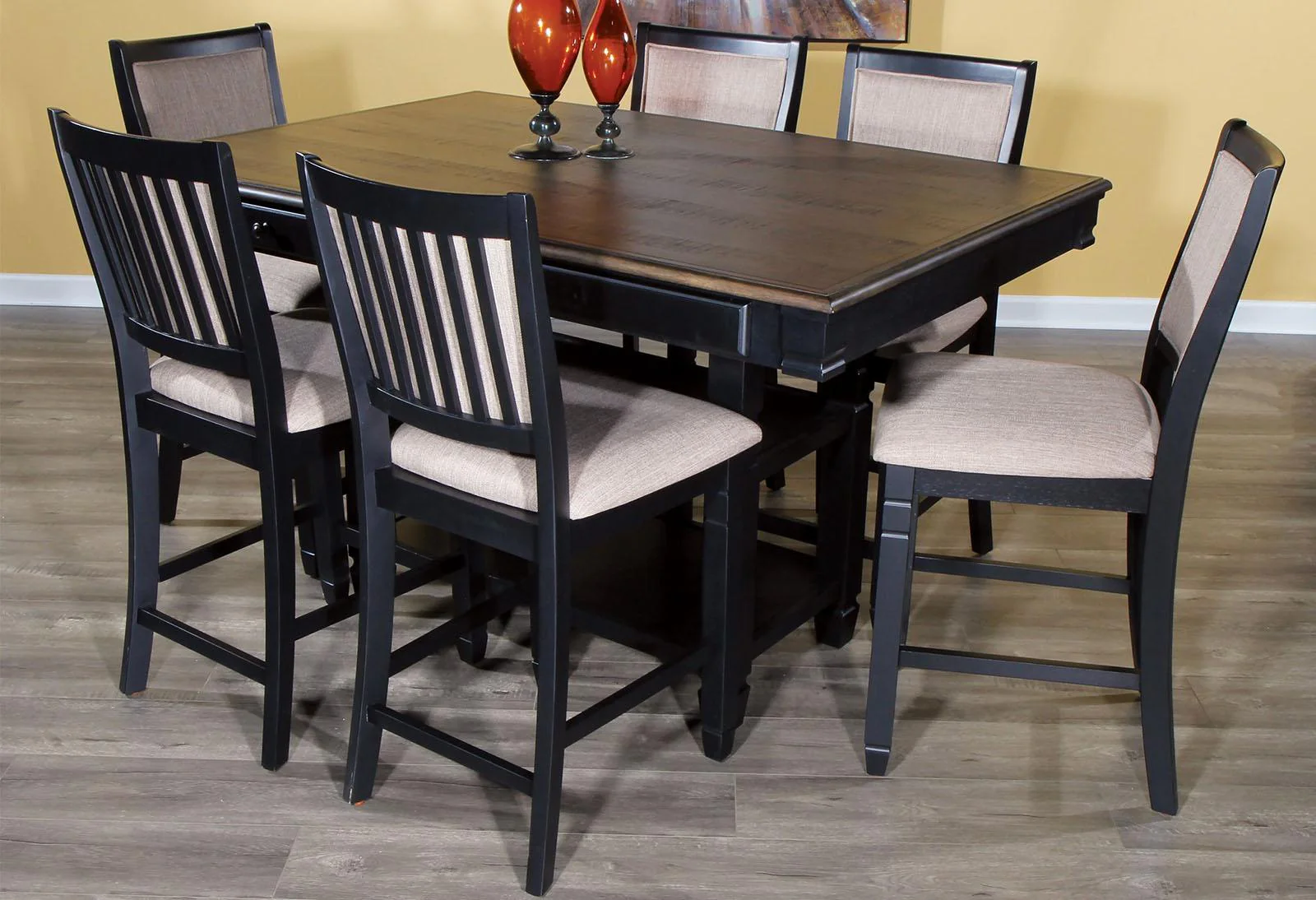 New Classic Furniture Prairie Point Rectangular Counter Height Table in Black - Image 2