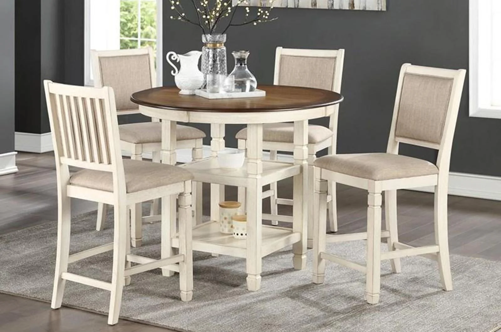 New Classic Furniture Prairie Point Round Counter Height Table in White - Image 2
