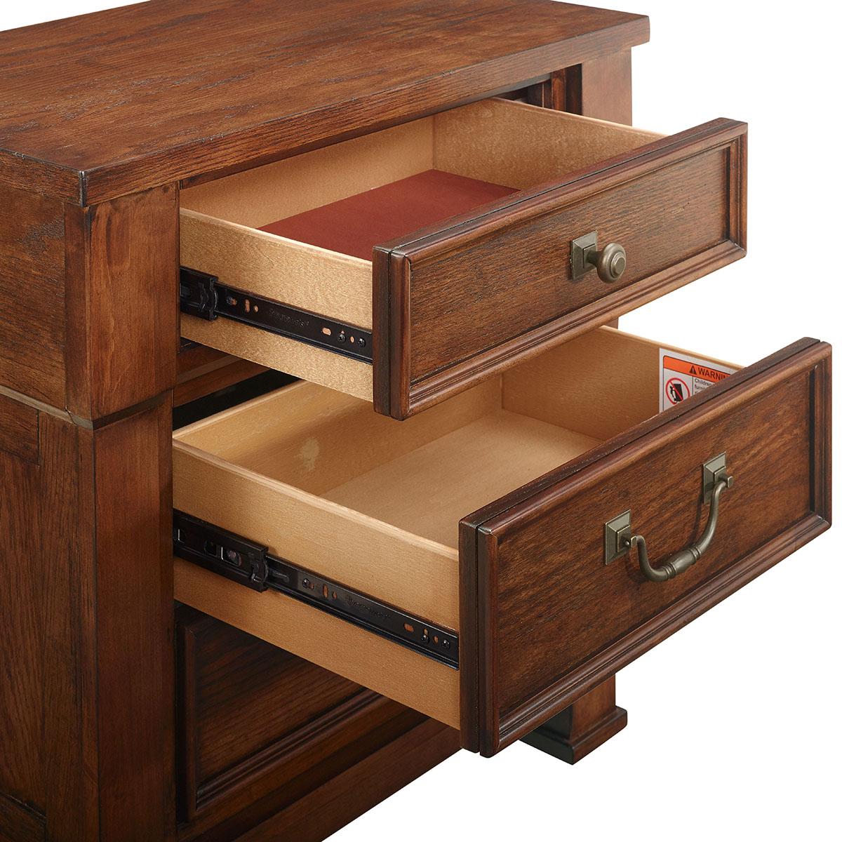 New Classic Furniture Providence 3 Drawer Nightstand in Dark Oak - Image 5