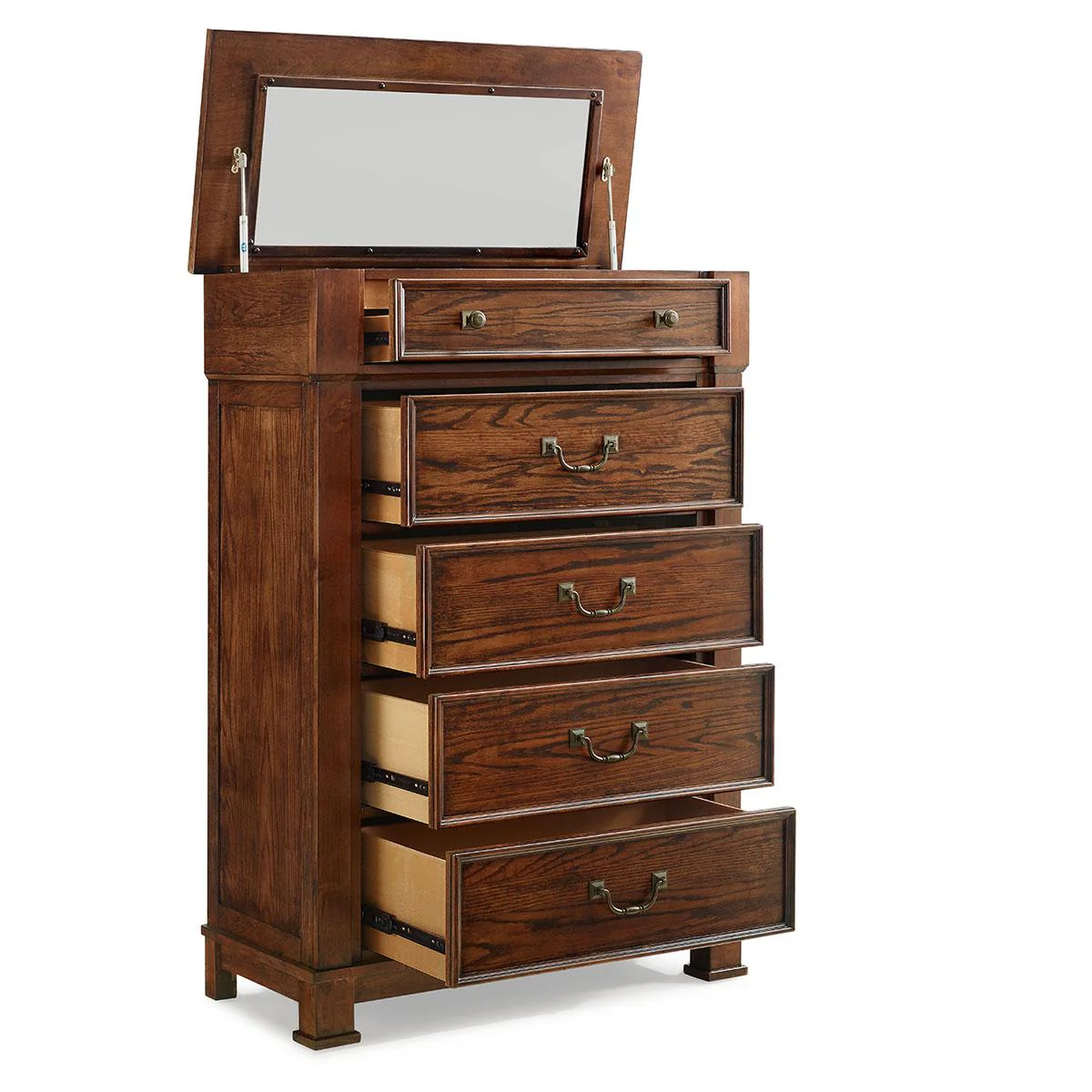 New Classic Furniture Providence 5 Drawer Lift Top Chest in Dark Oak - Image 3