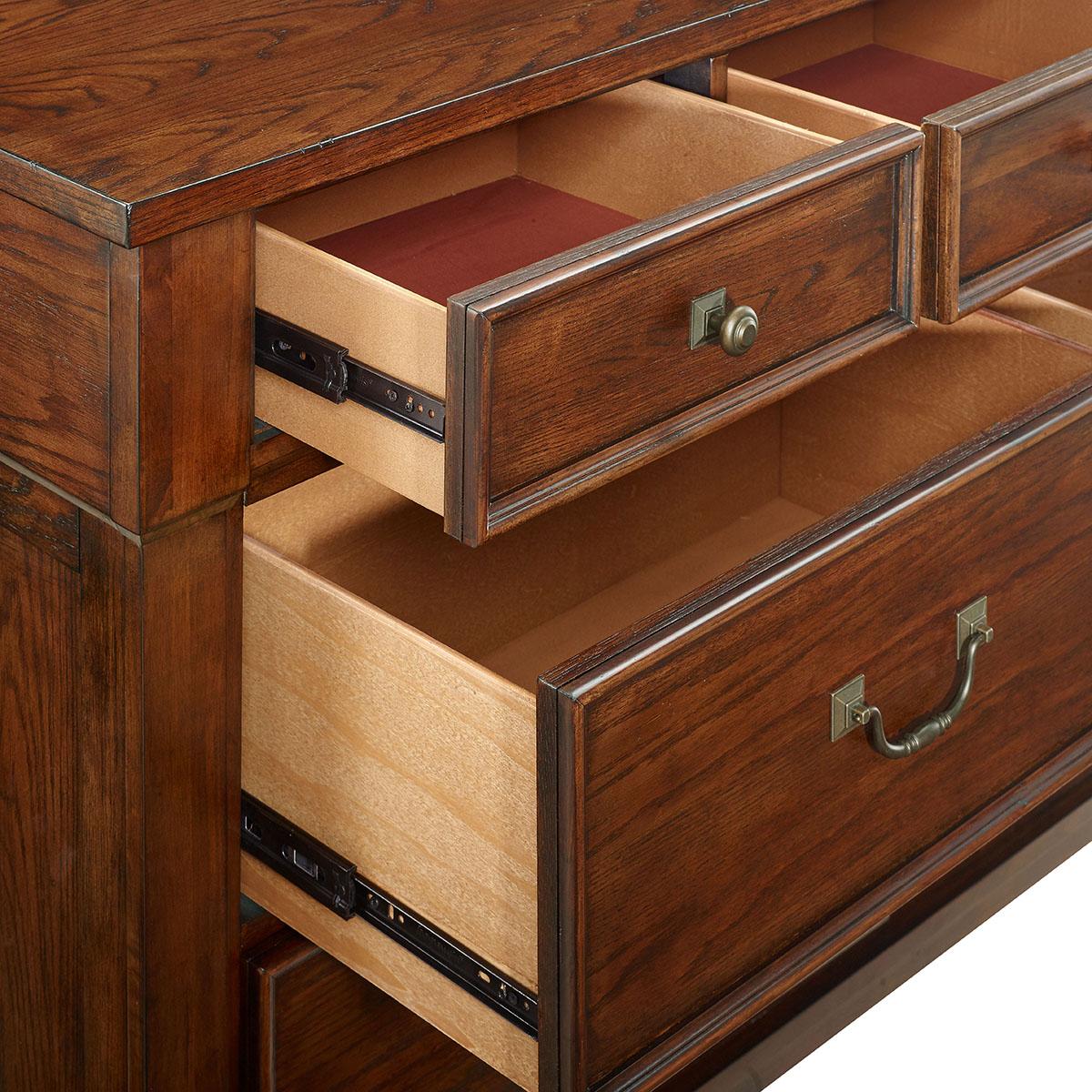 New Classic Furniture Providence 7 Drawer Dresser in Dark Oak - Image 4