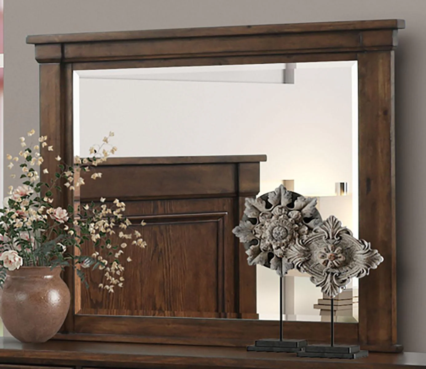 New Classic Furniture Providence Mirror in Dark Oak - Image 4