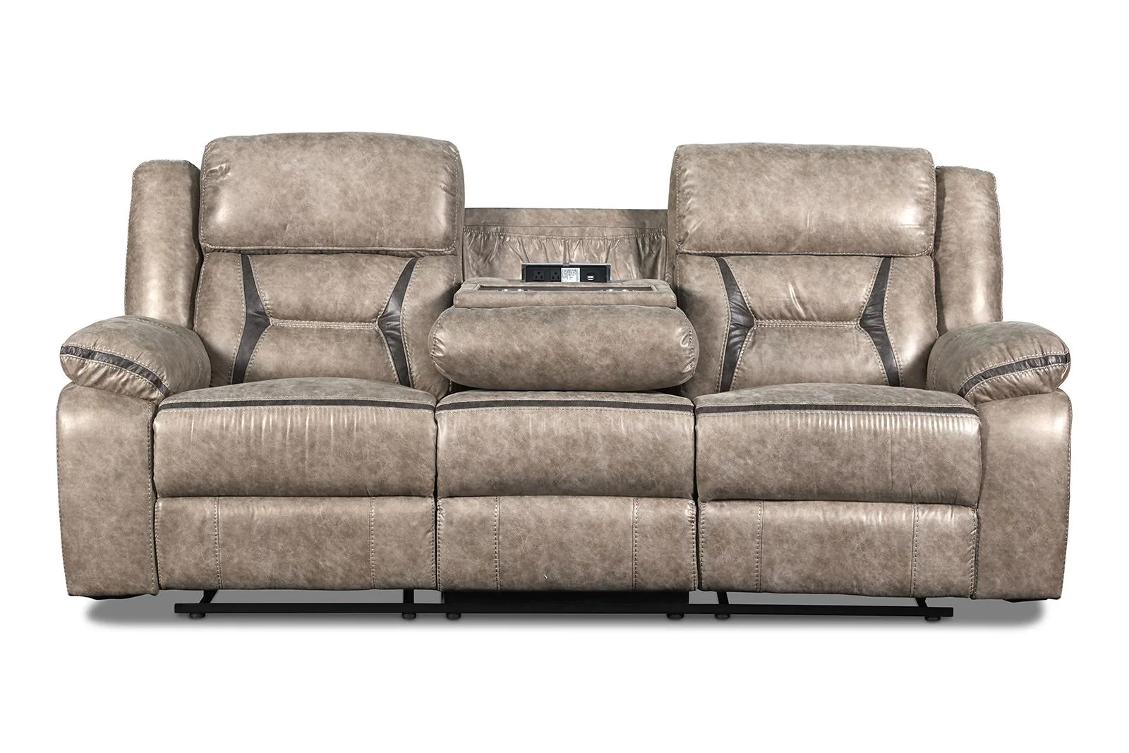 New Classic Furniture Roswell Dual Recliner Sofa in Pewter - Image 2