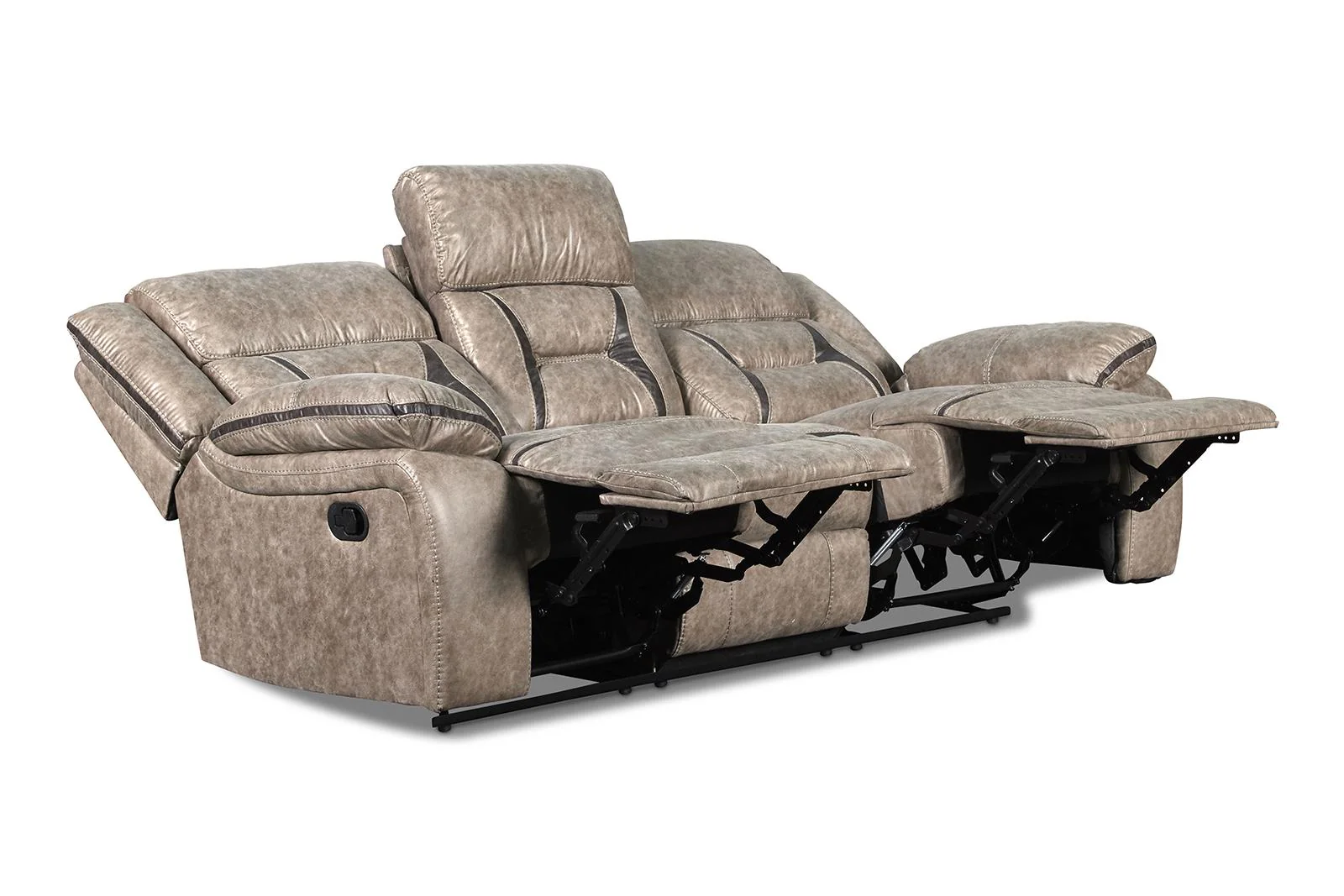 New Classic Furniture Roswell Dual Recliner Sofa in Pewter - Image 4