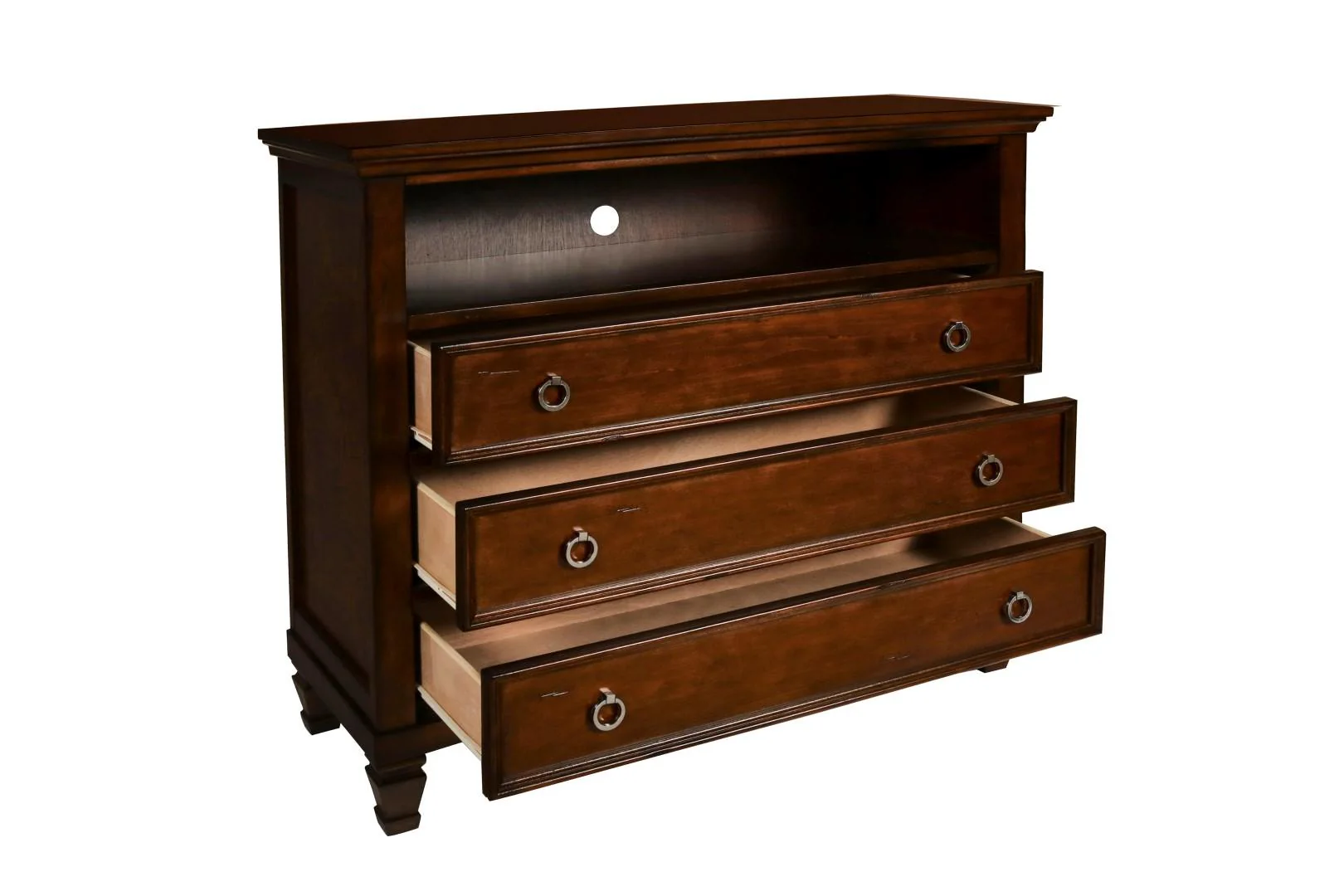 New Classic Furniture Tamarack Media Chest in Brown Cherry - Image 3