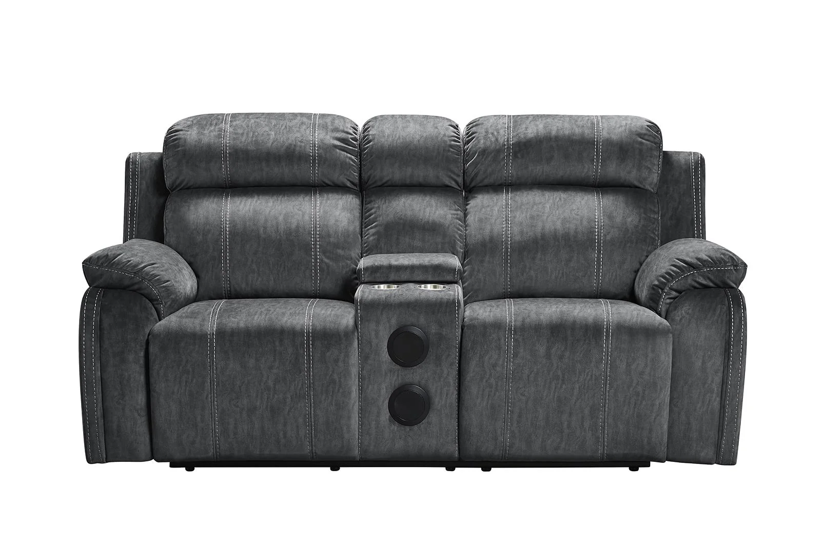 New Classic Furniture Tango Console Loveseat with Speaker and Power Footrest in Shadow - Image 2