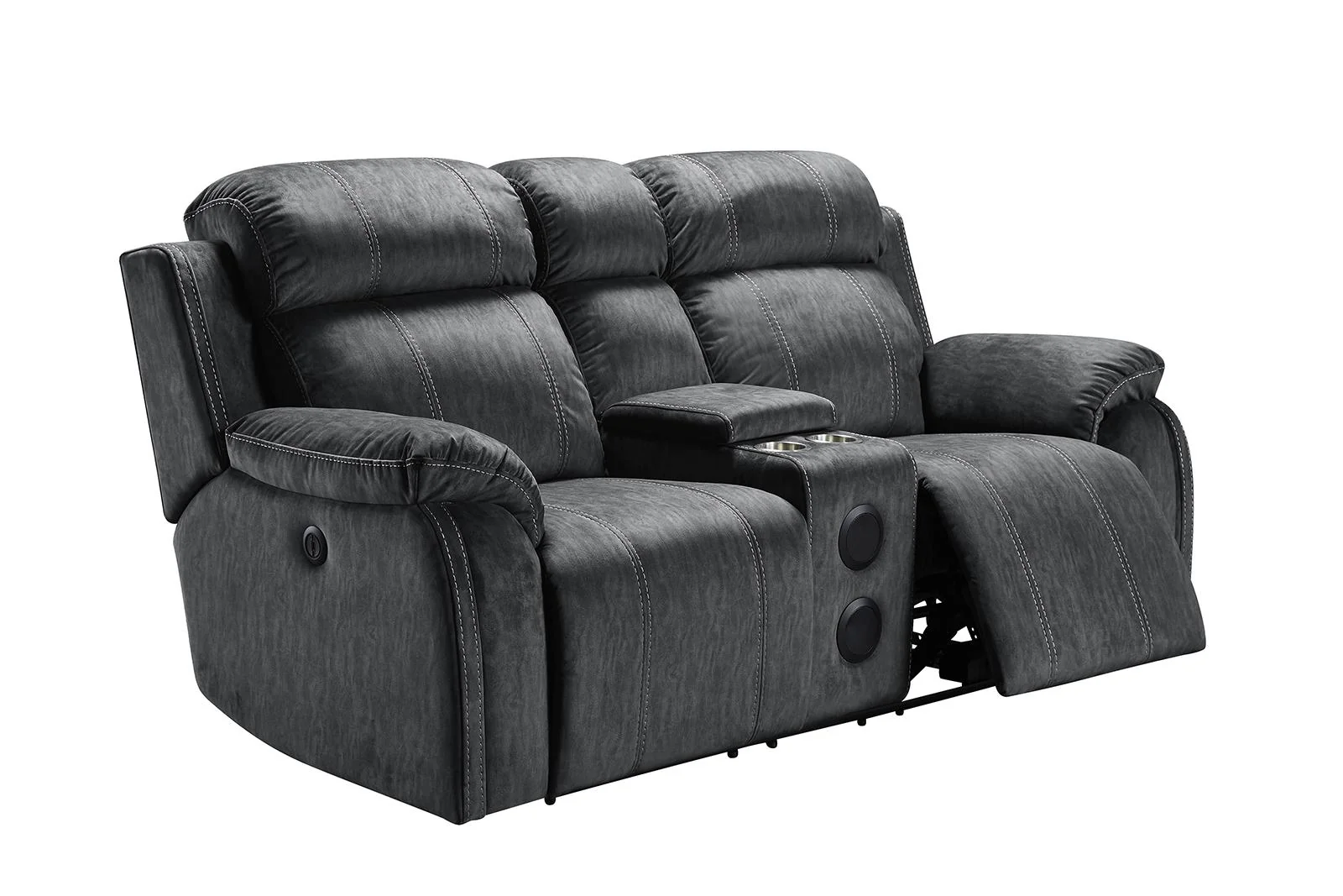 New Classic Furniture Tango Console Loveseat with Speaker in Shadow