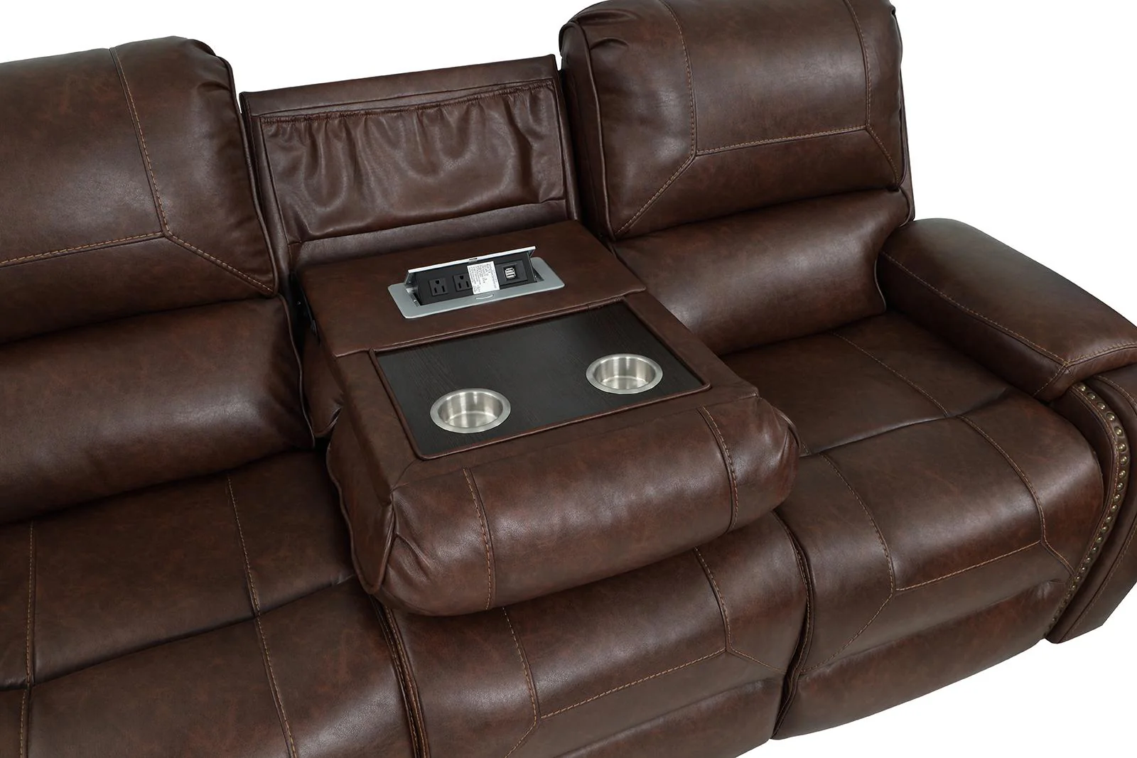 New Classic Furniture Taos Sofa with Power Footrest in Caramel - Image 2