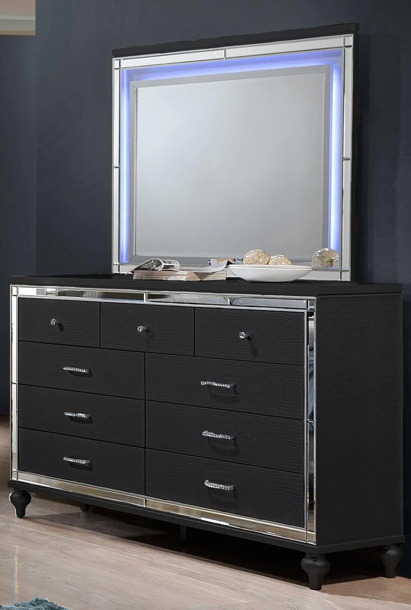 New Classic Furniture Valentino 9 Drawer Dresser in Black - Image 2