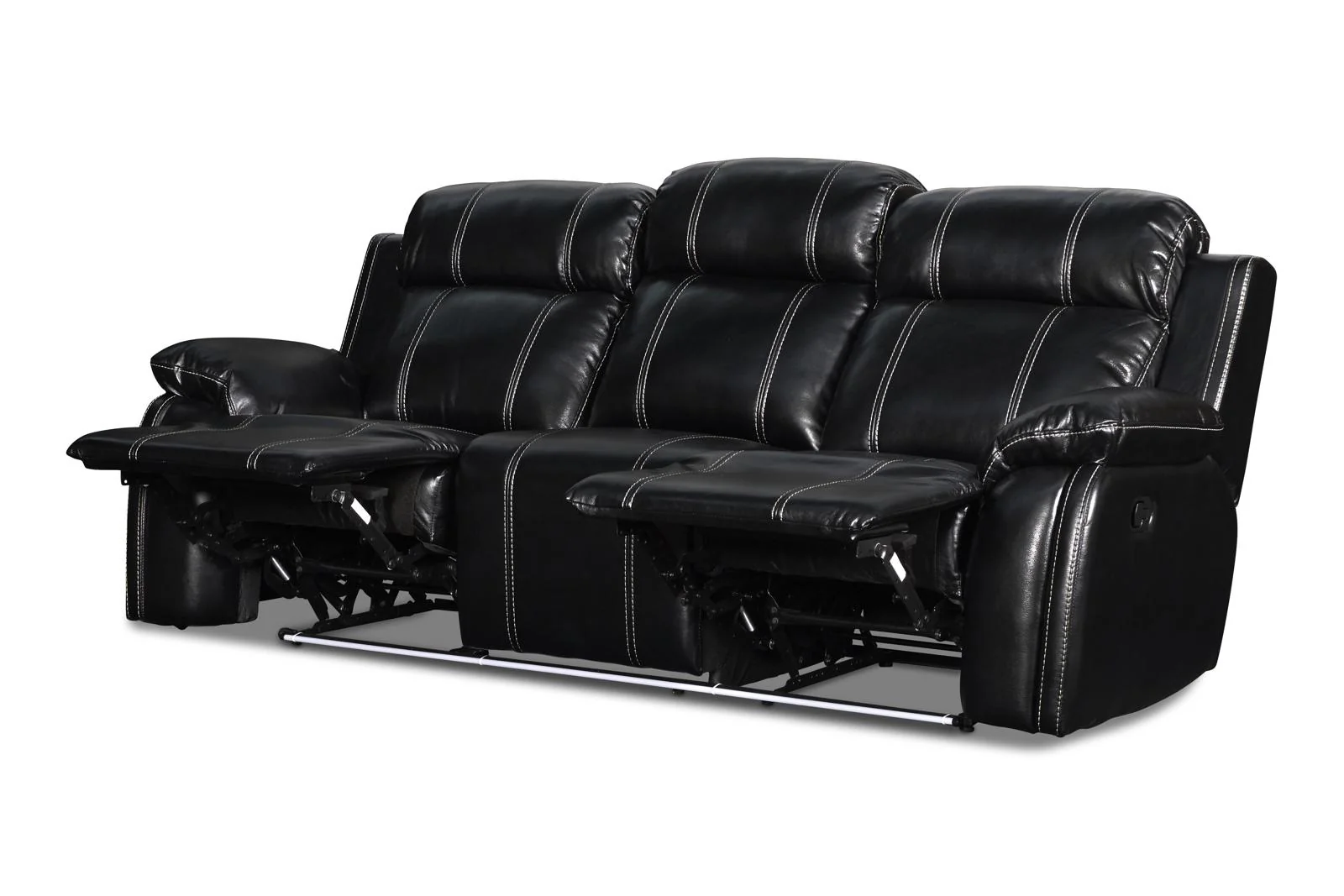 New Classic Fusion Dual Recliner Sofa in Black - Image 3