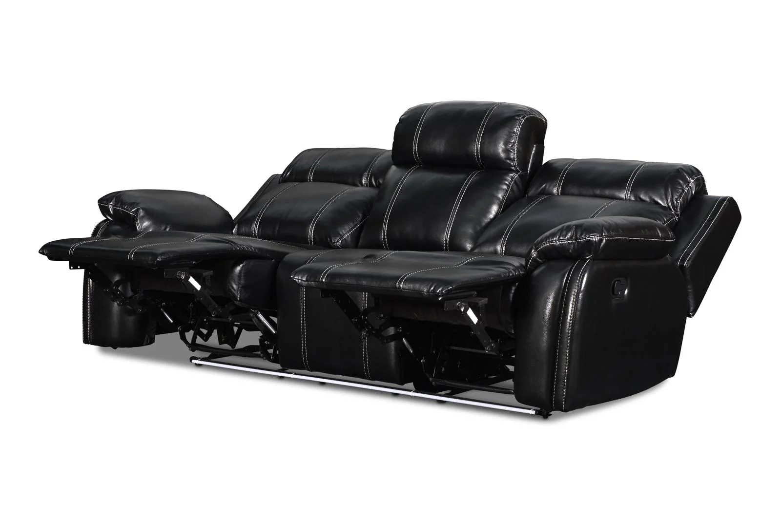 New Classic Fusion Dual Recliner Sofa in Black - Image 4