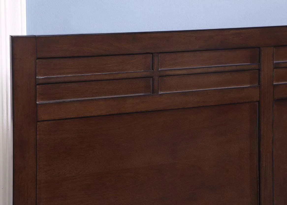 New Classic Kensington Queen Low Profile Bed with Storage Footboard in Burnished Cherry - Image 3