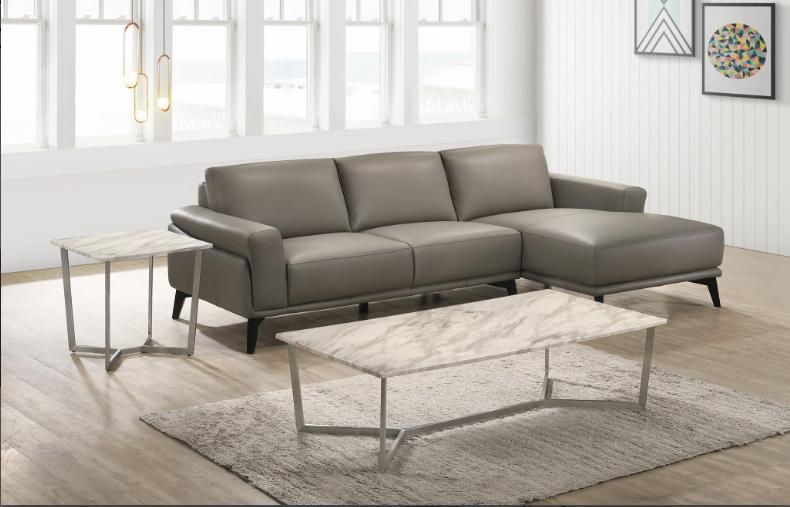 New Classic Lucca Sectional Sofa w/ LAF Loveseat in Slate Gray - Image 4